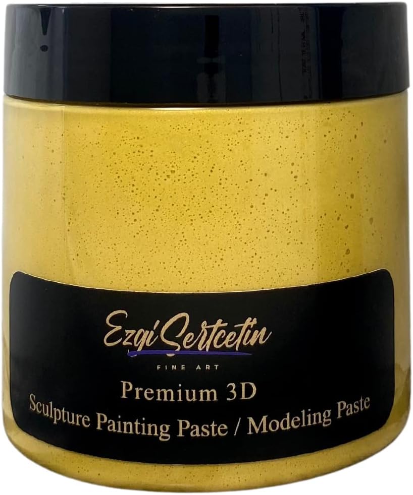 3D Sculpture Painting Paste|Texture Paste|Decor Plaster|Ready to Use|Ideal for Artwork|Stencil|Flowers|Texture|Art Relief| 6 oz (Cantaloupe Yellow)