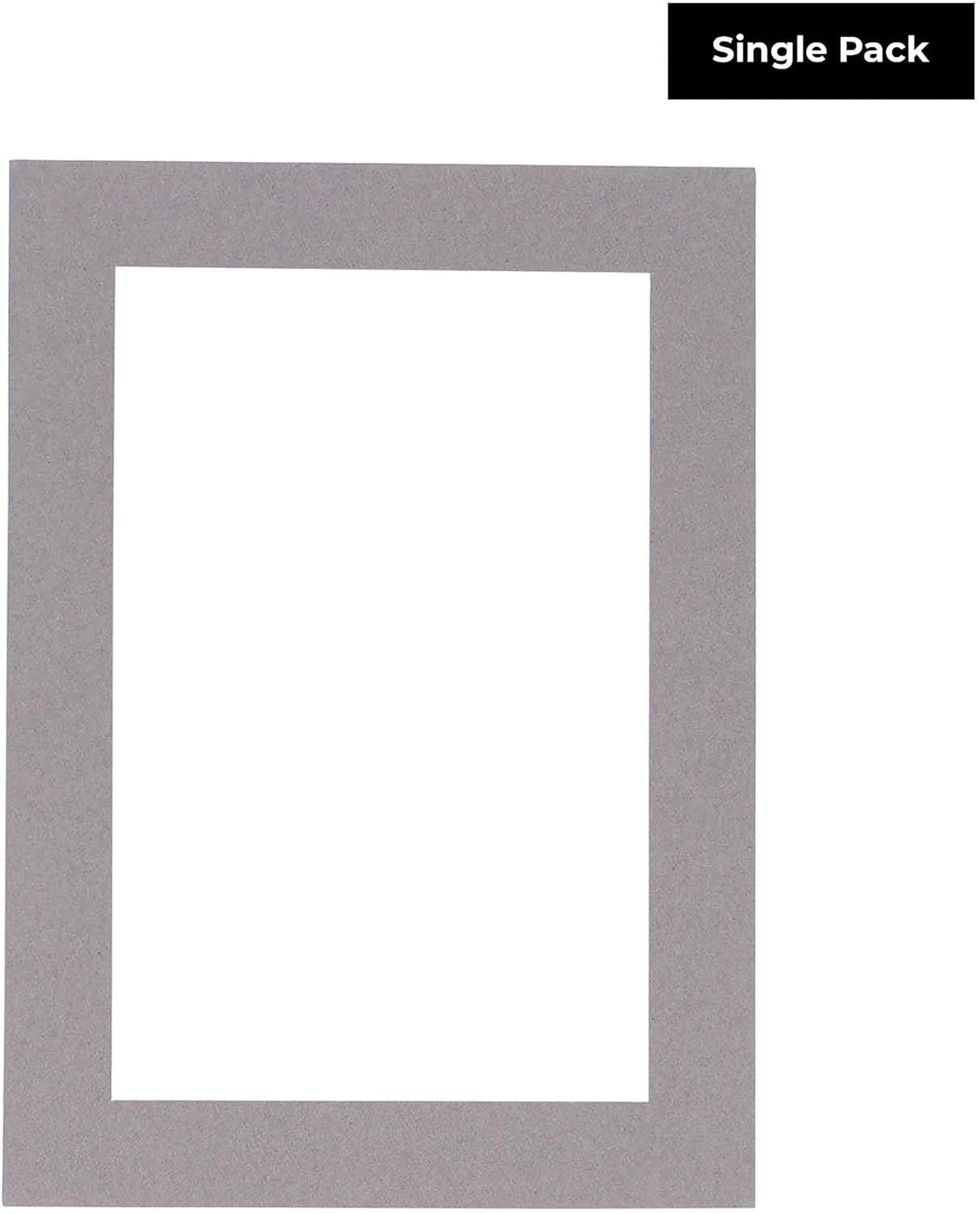 8x10 Mat Bevel Cut for 5.5x8.5 Photos - Acid Free Charcoal Grey Precut Matboard With Backing Board and Crystal Clear, Self Seal Photo Mat Bag - For Pictures, Photos, Framing - 4-ply Thickness