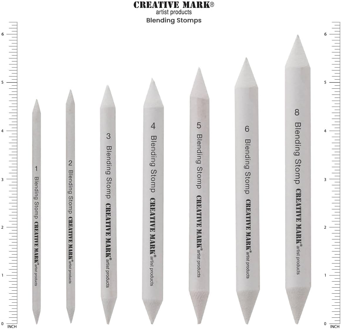 Creative Mark Blending Stumps - Solid Double-Ended Blending Stumps for Blending Charcoal, Pencils, Pastels, and More! - [Size # 8-12 Count]