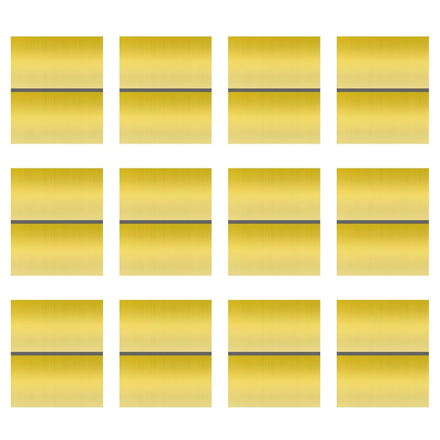 Laser Engraving Blank ABS Double Color Plastic Sheet, 11.8x6.49x0.05 inch Materials Double Color Plastic Sheet for Interior Signs, Badges, DIY Carving Pack of 12(Gold)