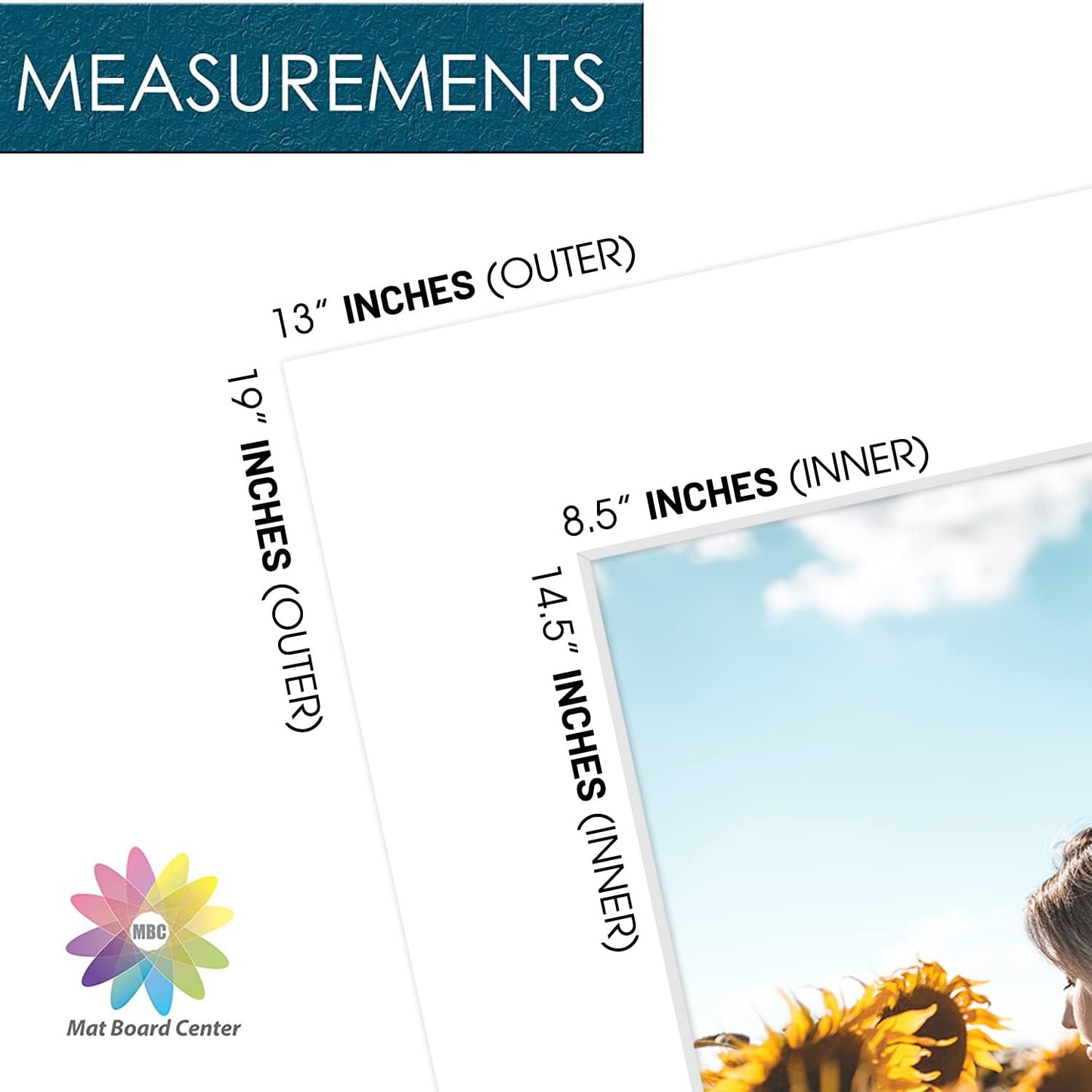 Mat Board Center, Pack of 10, 13x19 for 9x15 White Photo Picture Mats - Acid Free, 4-ply Thickness, White Core - for Pictures, Photos, Framing