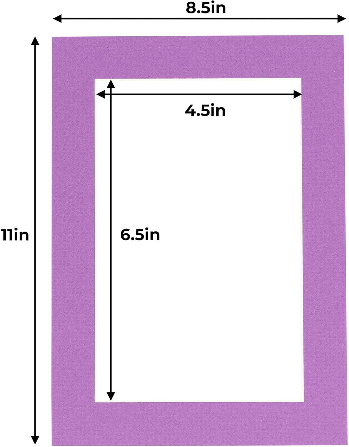 5x7 Mat for 8.5x11 Frame - Precut Mat Board Acid-Free Dark Purple 5x7 Photo Matte For a 8.5x11 Picture Frame, Premium Matboard for Family Photos, Show Kits, Art, Picture Framing, Pack of 100 Mats