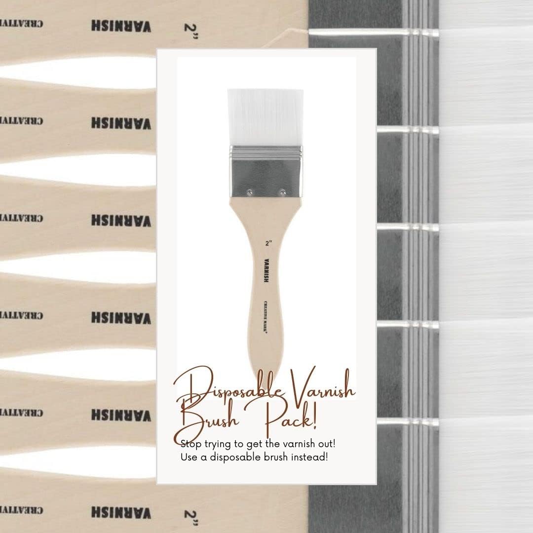 Jerry's Artarama InstaVar™ Gloss Picture Varnish & Varnish Brush Sets - Perfect for Varnish Paintings, Artists, Professionals, Restoration, & More! - 33.8oz Bottle w/ Set of 6 Brushes
