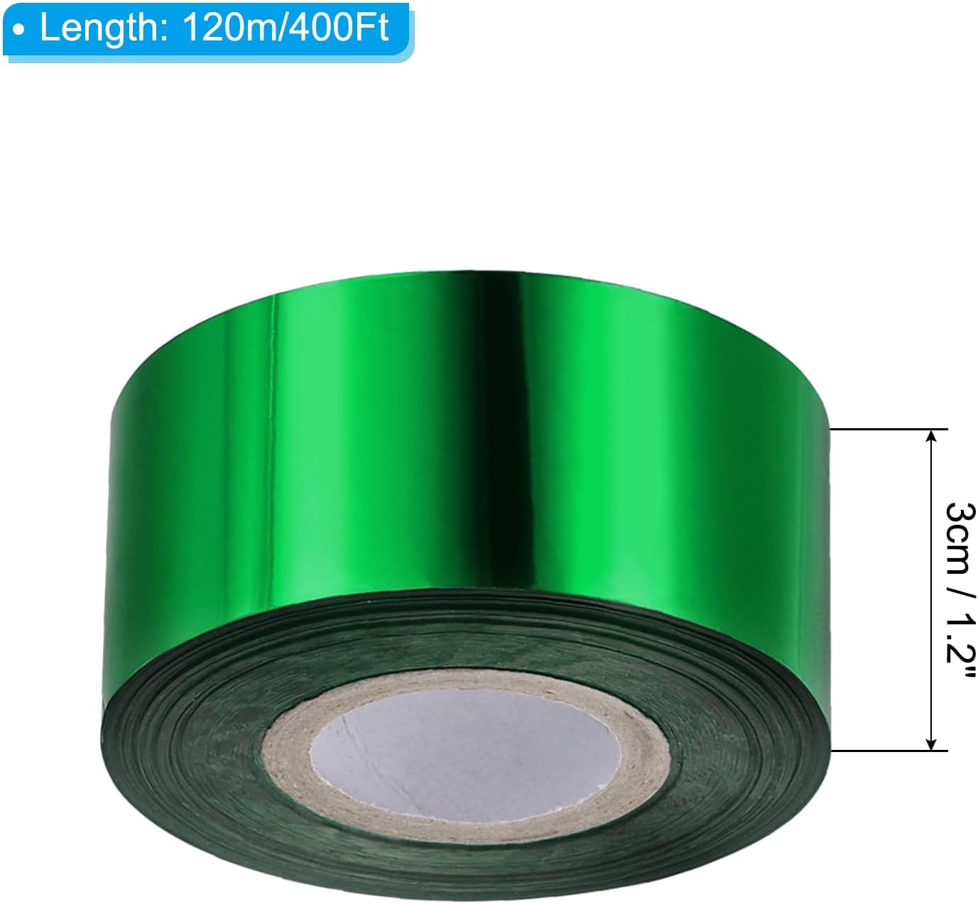 PATIKIL 1.2"x400Ft Hot Stamping Foil Paper,Heat Transfer Hot Stamping Paper Foil Roll for Leather DIY Logo Decor Craft Gift Card Package Scrapbook,Green
