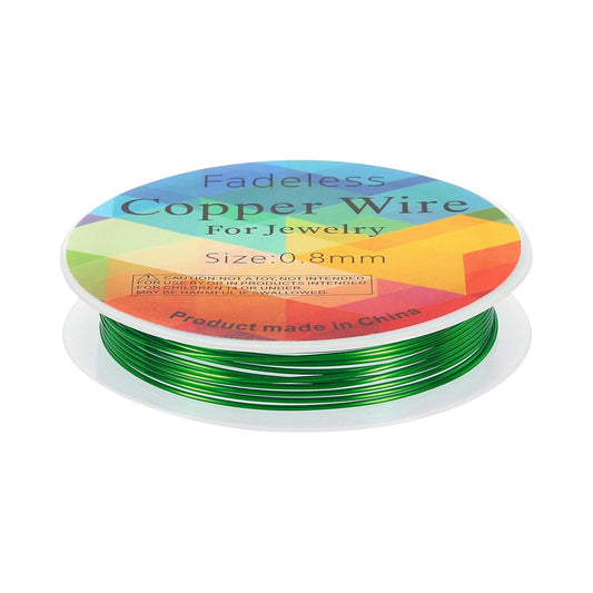 HARFINGTON 5ft Jewelry Wire, 18 Gauge (1mm) Brass Craft Soft Metal Tarnish Resistant Copper Beading Wire for Jewelry Making Supplies Crafting, Green
