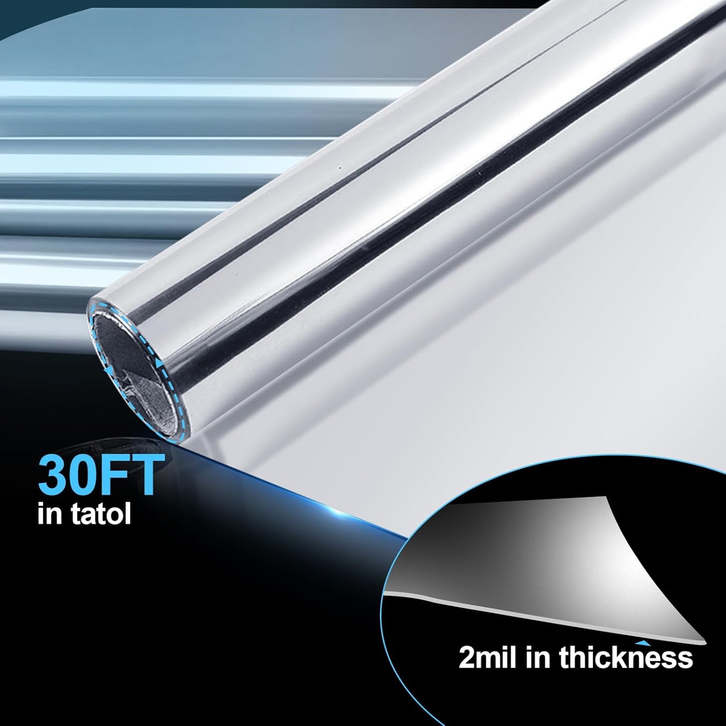 Highly Reflective Mylar Film Roll 4FT x 30FT,2 Mil Silver,for Outdoor Indoor Grow,Room Decoration,Scene Arrangement, Art Photography
