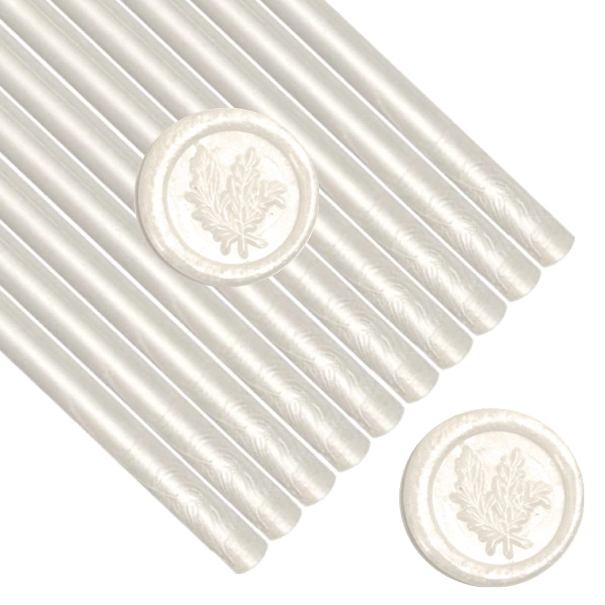 Pearl White Wax Sealing Sticks, ONWINPOR 10pcs Glue Gun Wax Seal Sticks for Waxseal Stamp, Easy Melting Waxsealsticks for 0.43'' Glue Gun (Pearl White)