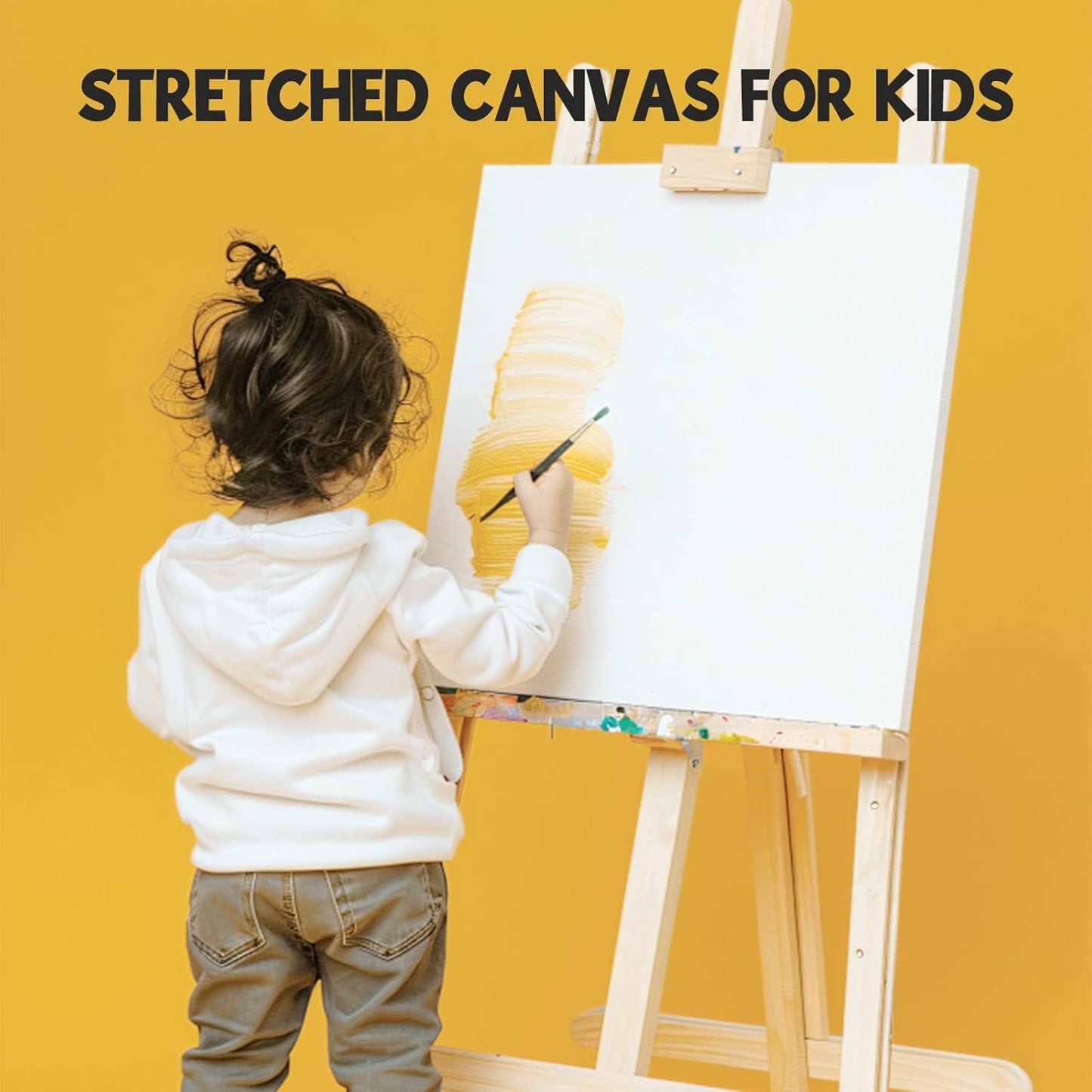 ESRICH Stretched Canvas for Painting 12x12 Inch, 16 Pack Painting Square Canvas -5/8 in Profile Primed Cotton White Blank Canvases for Painting for Oil & Acrylic Paint