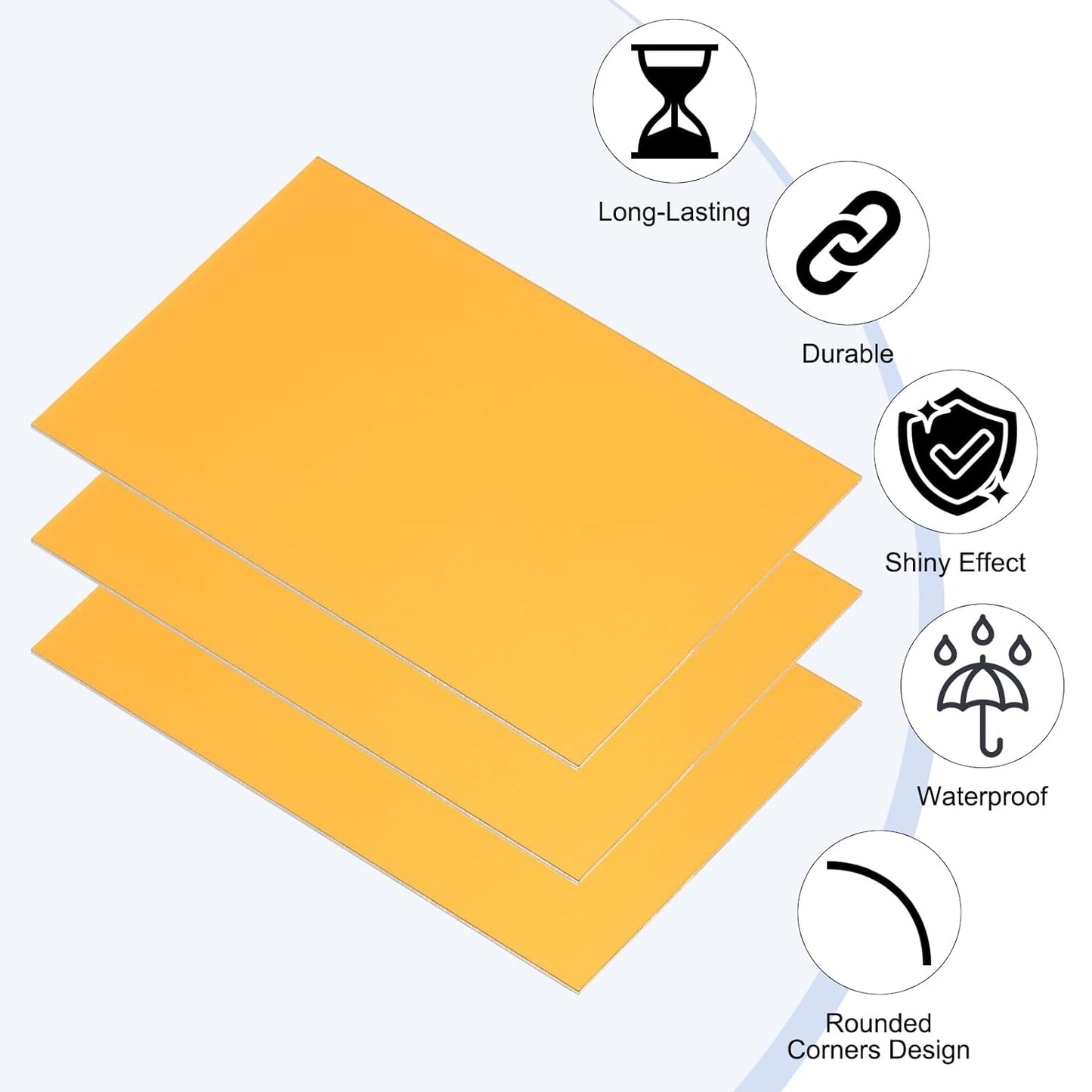 PATIKIL 2.1x3.3 Inch Anodized Aluminum Sheet Metal, 20Pcs Laser Plates Engraving Blanks 0.5MM Thin Rectangle for Crafting DIY House Laser Engraving, Yellow