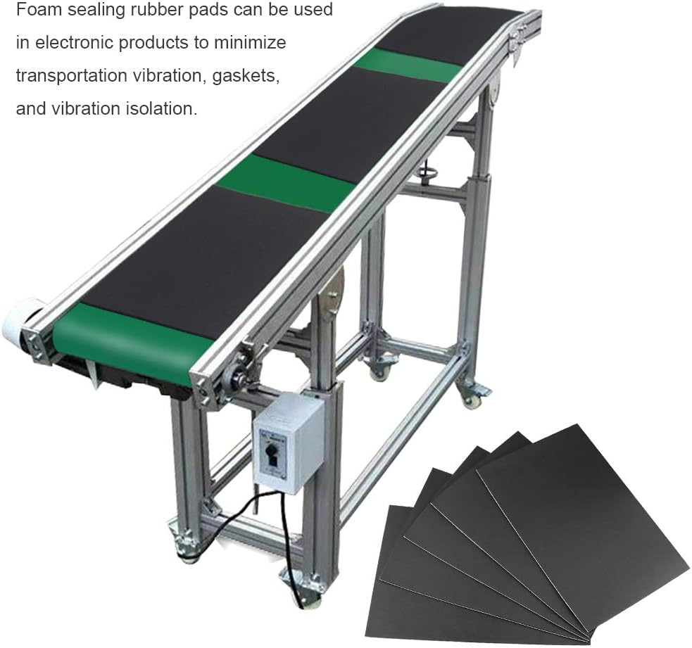 Foam Sheets with Adhesive Backing Foam Padding Neoprene Rubber Mat Closed Cell Sheet Anti-Slip Insulation Rubber Anti Vibration Square Pad (12" x 12" x 1/8", 8 Pcs)