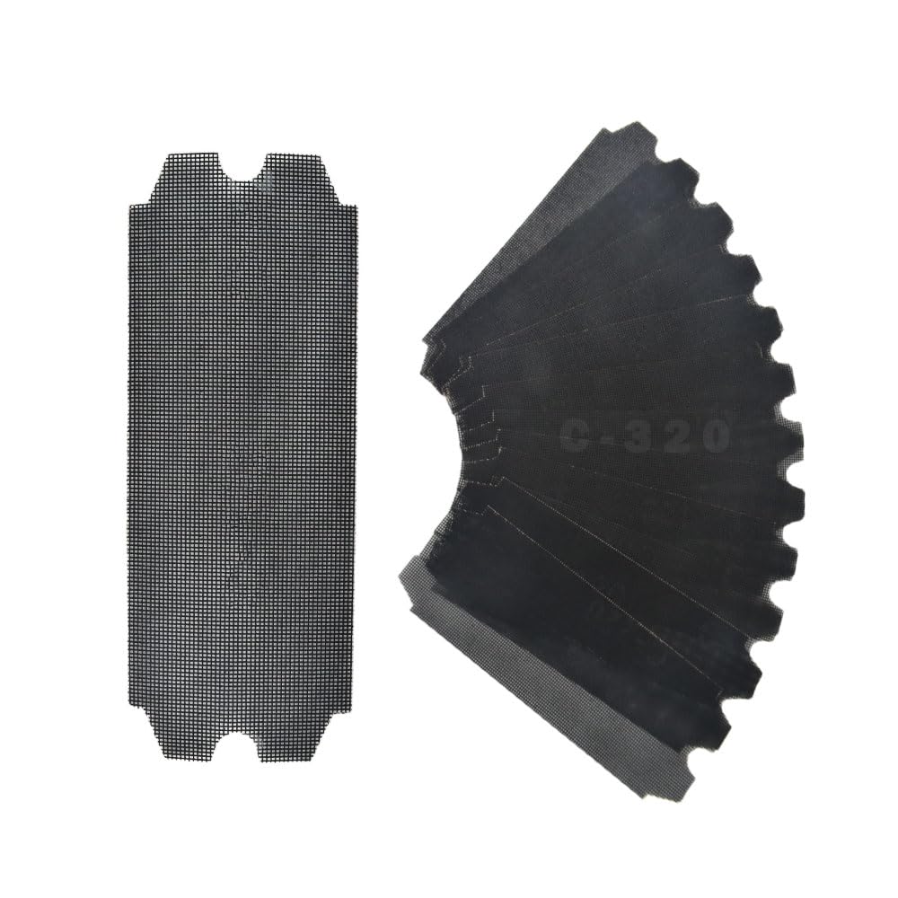 SCOTTCHEN Drywall Sanding Screen Mesh Sheet 4-3/16" x 11-1/4" Grit #320-12pcs