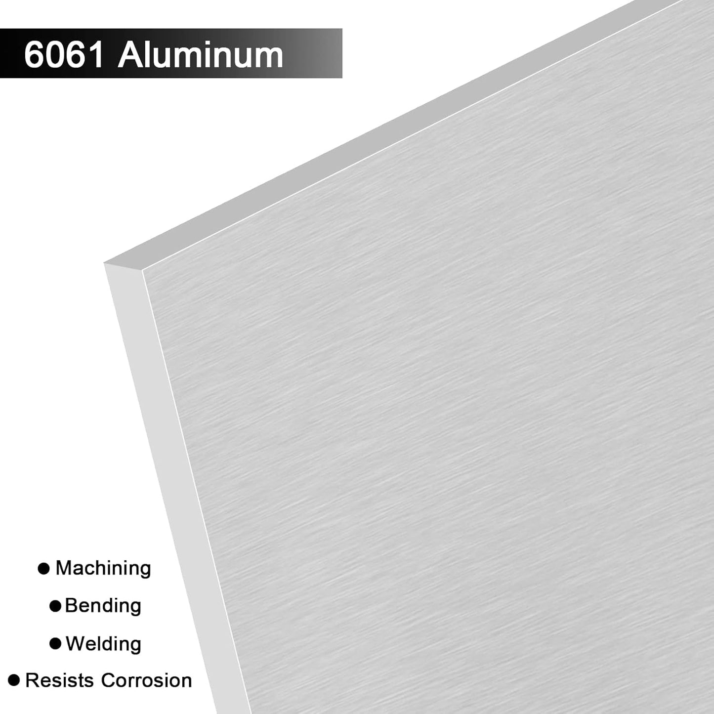 6061 T651 Aluminum Sheet Metal 10 x 14 x 1/4 (6MM) Inch Thick Flat Plain Aluminum Plate Covered with Protective Film, Heat Treatable Rectangle 6MM Aluminum Metal Plate for Industrial