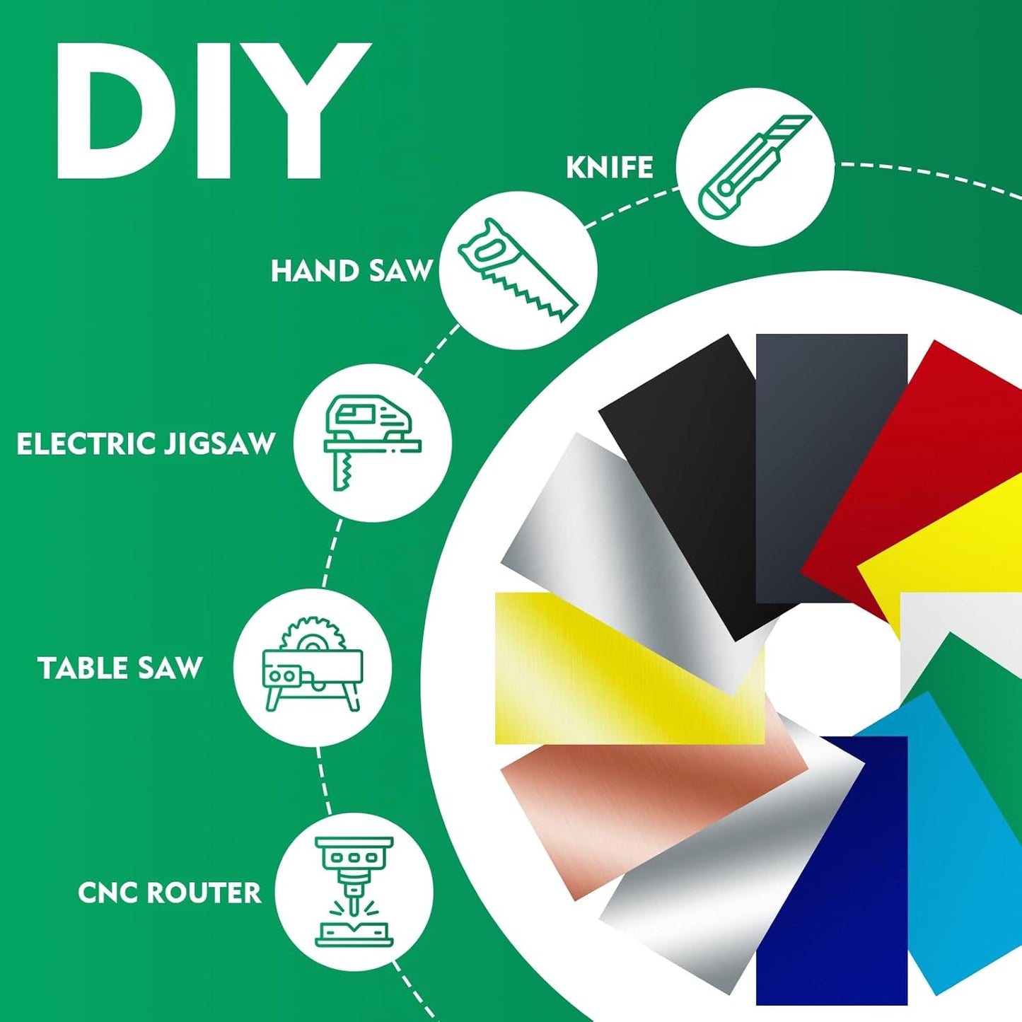 Engraving Blank ABS Double Color Plastic Sheet, 11.8x6.49x0.05 inch Materials Double Color Plastic Sheet for Interior Signs, Badges, DIY Carving Pack of 12 (Color 12)
