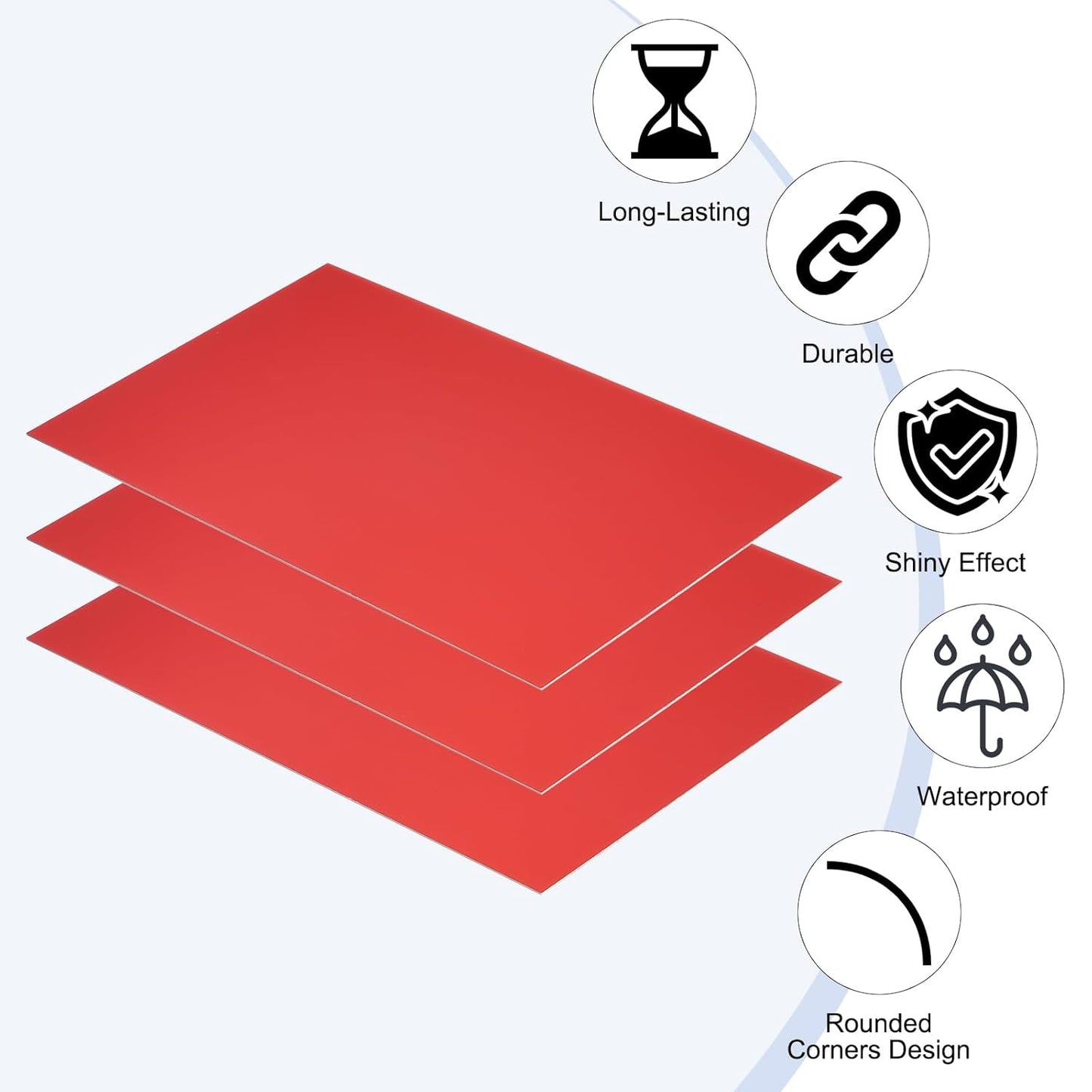PATIKIL 8x12 Inch Anodized Aluminum Sheet Metal, 1Pcs Laser Plates Engraving Blanks 0.5MM Thin Rectangle for Crafting DIY House Laser Engraving, Red