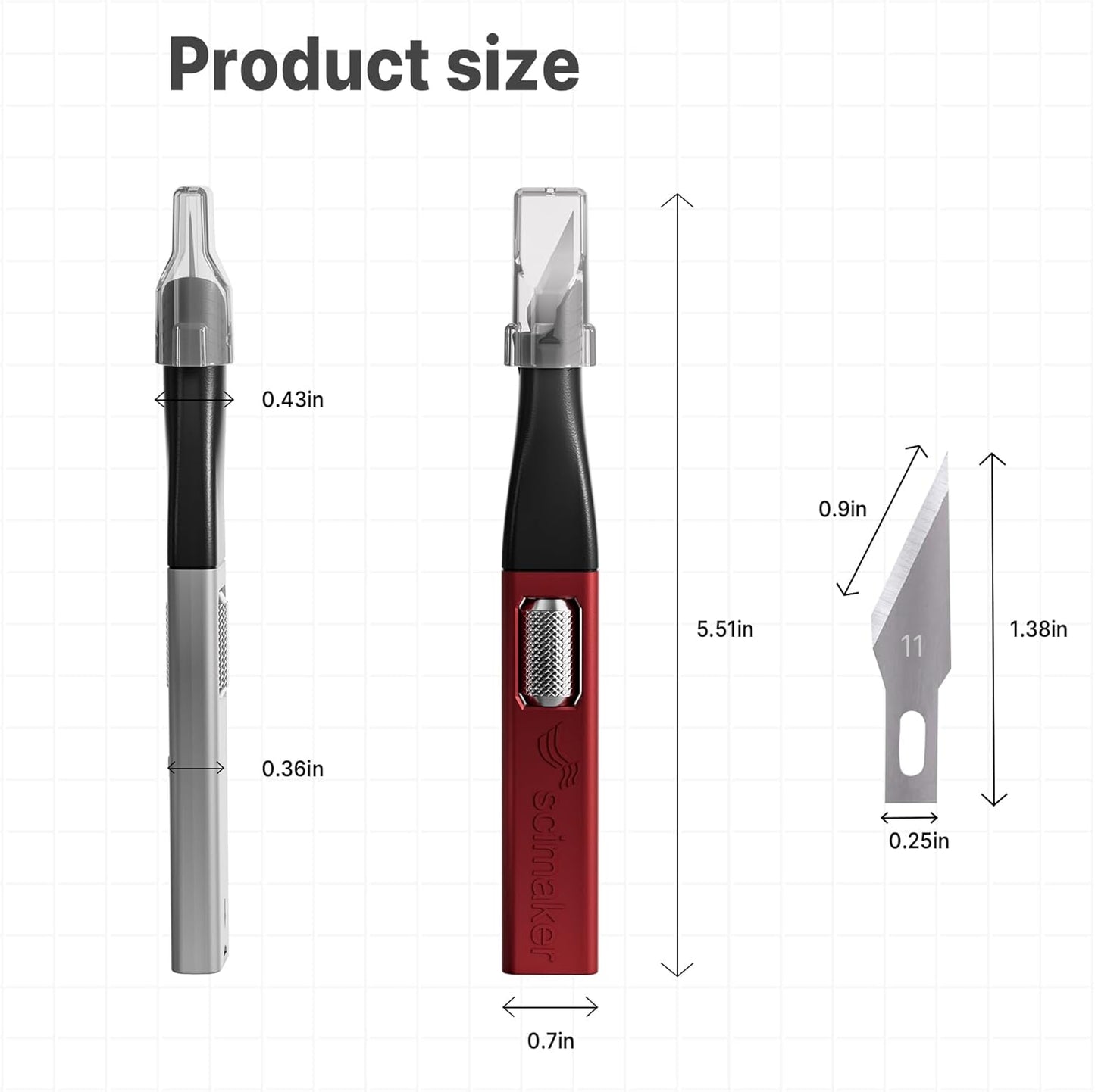 3 PCS Exacto Knife,Hidden Blade Design at The End,Comes with 5 Spare High Qualiry Carbon Steel Exacto Knife Blades. Craft Knife for Crafting, Arts,Modeling,Scrapbooking,Stencil,DIY Projects.Grey