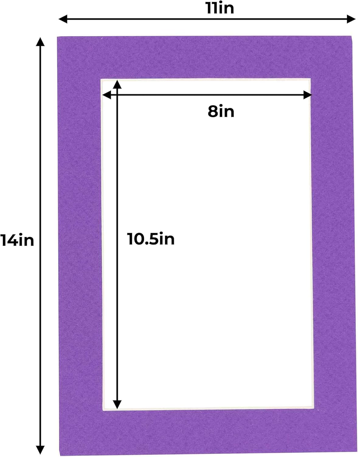 11x14 Mat for 8.5x11 Photo - Precut Purple Picture Matboard for Frames Measuring 11 x 14 Inches - Bevel Cut Matte to Display Art Measuring 8.5 x 11 Inches - Acid Free Pack of 25 MATS
