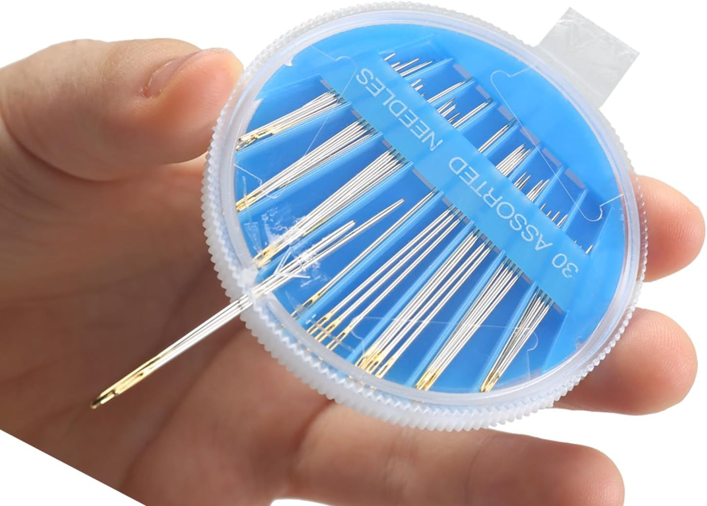 Eketirry 120pcs Premium Hand Sewing Needles, 4 Pack 30-Count Assorted Needles for Sewing Repair, 6 Different Sizes Sewing Needles with 2 Threaders (Pink& Blue,2)