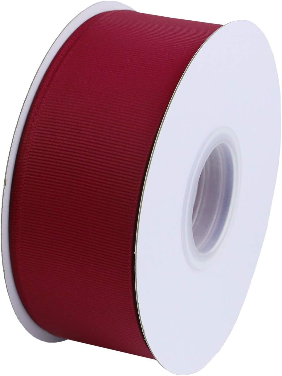 ITIsparkle 11/2" Inch Grosgrain Ribbon 25 Yards-Roll Set for Gift Wrapping Cake Decoration Party Favor Hair Braids Hair Bow Baby Shower Decoration Floral Arrangement Craft Supplies, Wine 275#
