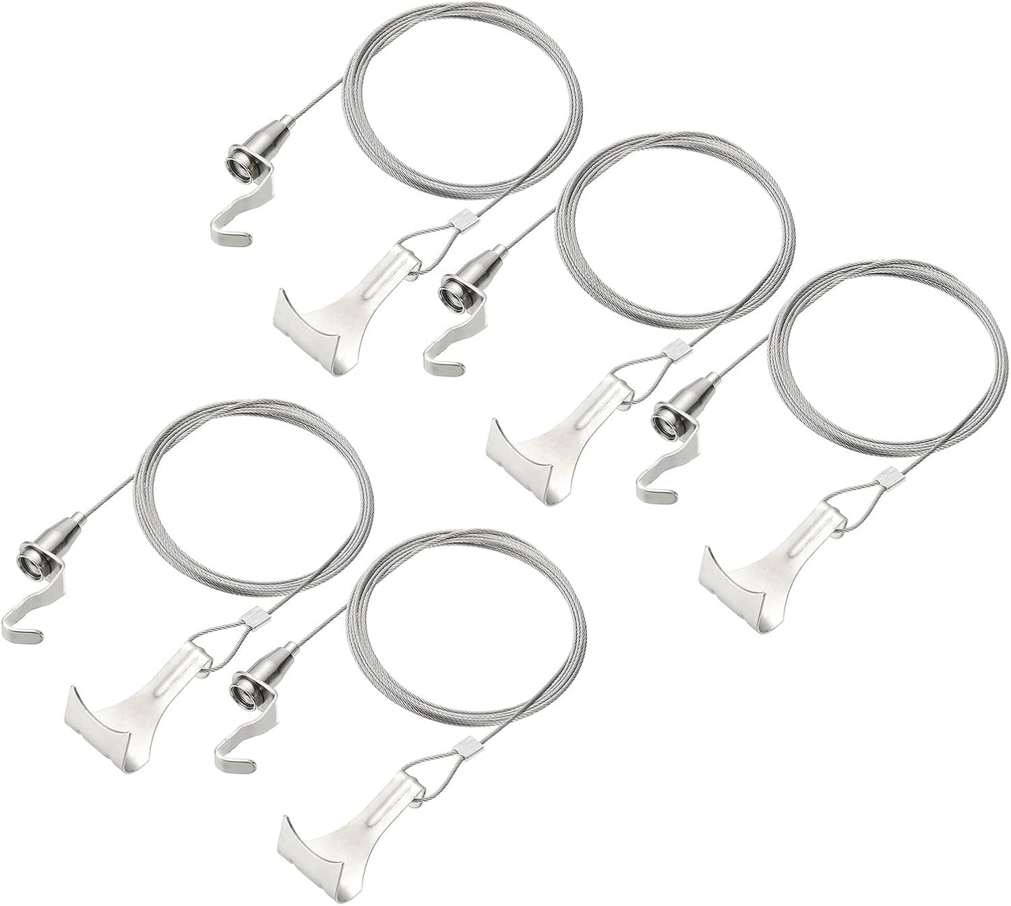 uxcell 5Pcs Picture Hanging Wire Kit, 3 m x 1.5 mm Heavy Duty Picture Hangers Adjustable Wire Rope with S-Hooks and Loop, Load 35kg/77.1 lbs for Hanging Mirrors Light Lamp Artwork