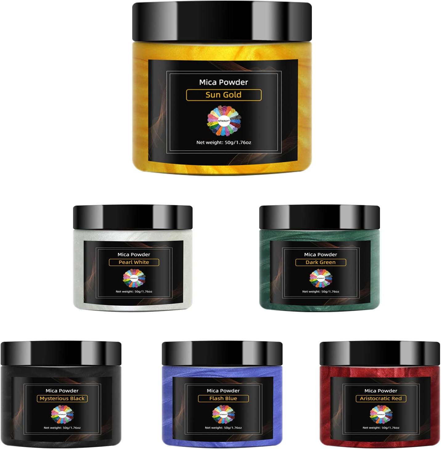 Sun Gold Mica Powder, Natural Shimmer Mica Powder for Epoxy Resin/Candle/Soap/Lip Gloss/Slime/Bath Bombs/Quicksand.Car Paint pigments.Candle Dye,Soap Making Dye,Resin dye.(50g/1.7oz)