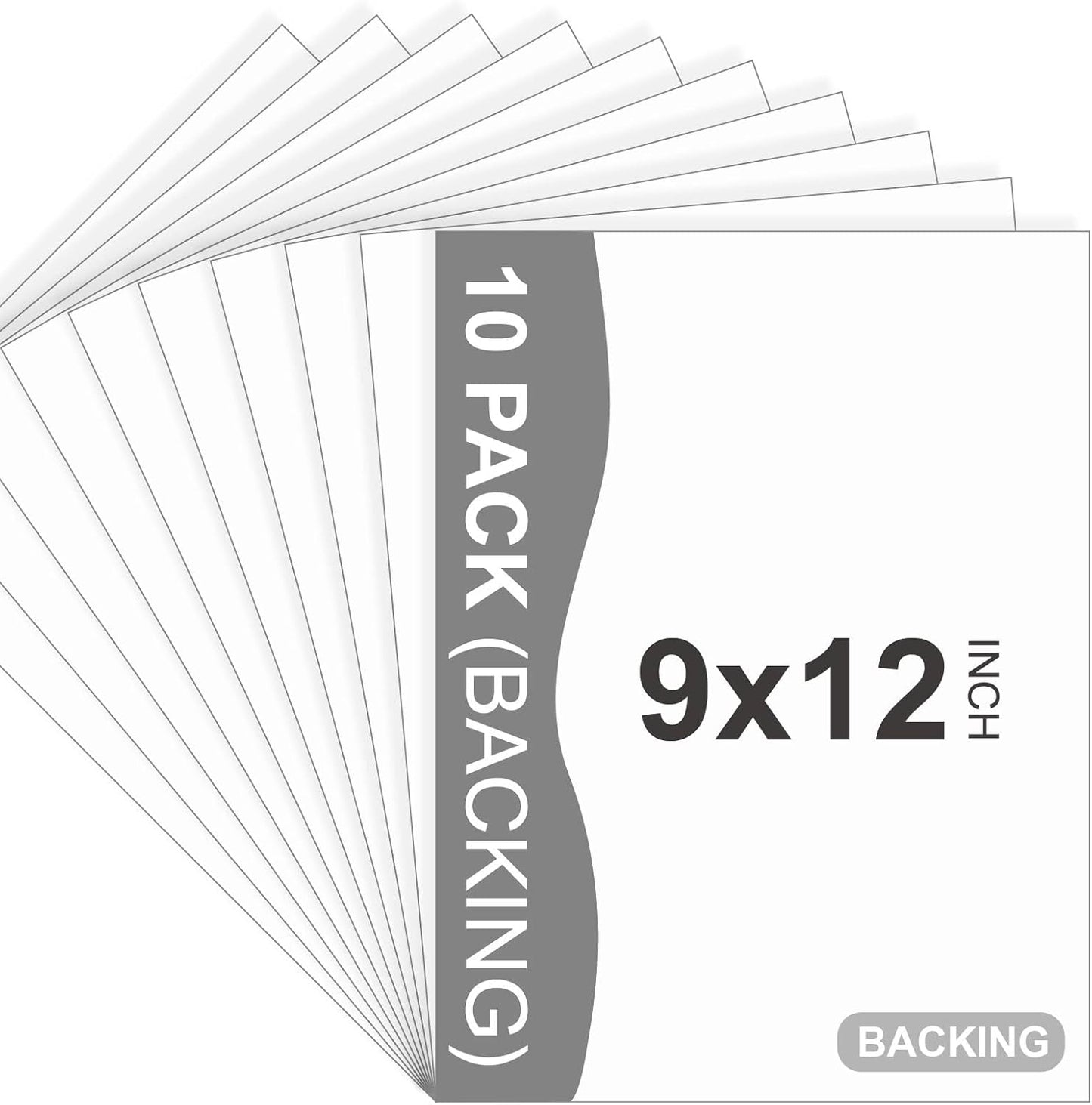 Somime 10 Pack Backing Boards, 9x12 Uncut White Mats Matboards, Acid-Free Backerboards for Art Prints, Ideal for Photos, Pictures, Prints, and Frames