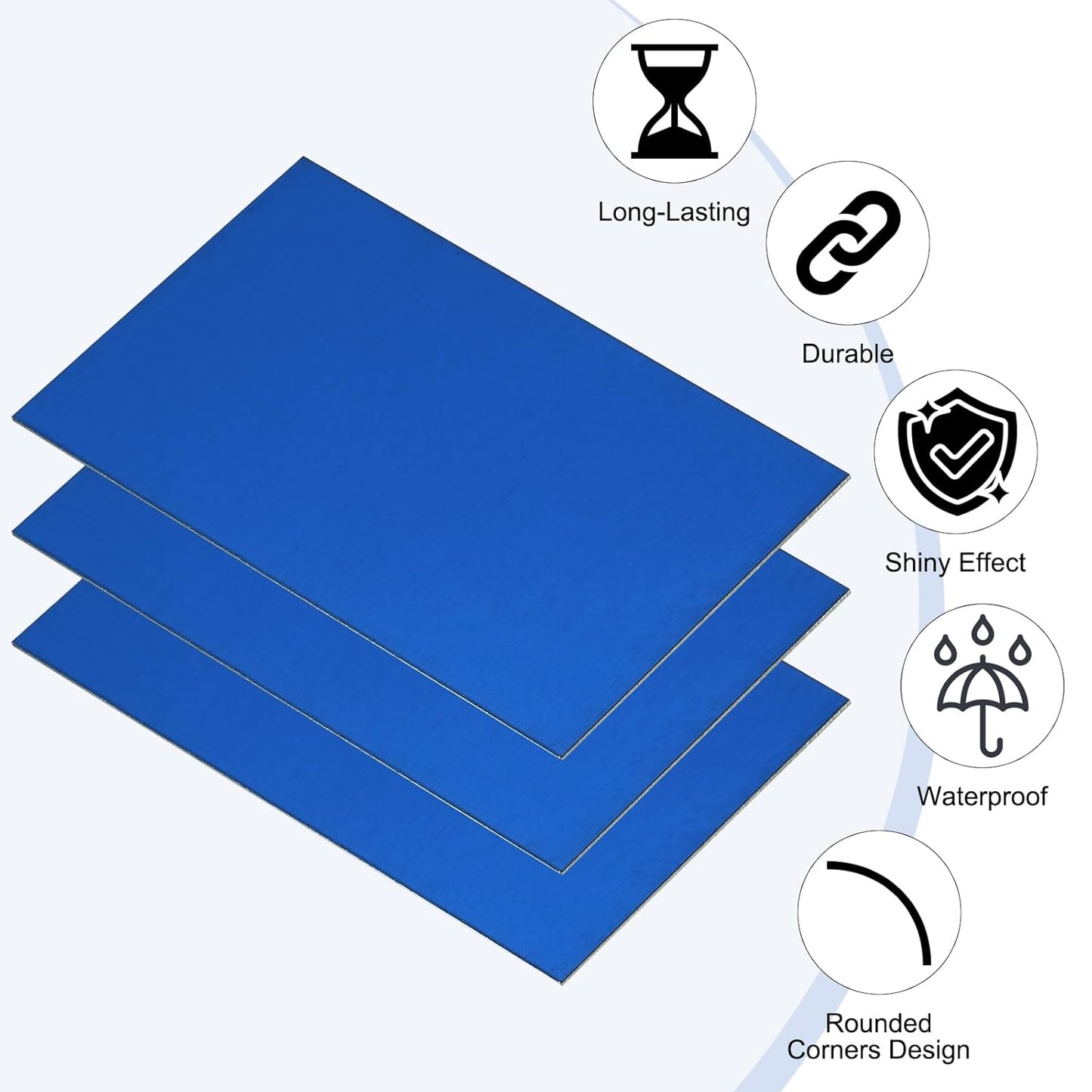 PATIKIL 2.1x3.3 Inch Anodized Aluminum Sheet Metal, 15Pcs Laser Plates Engraving Blanks 0.5MM Thin Rectangle for Crafting DIY House Laser Engraving, Blue
