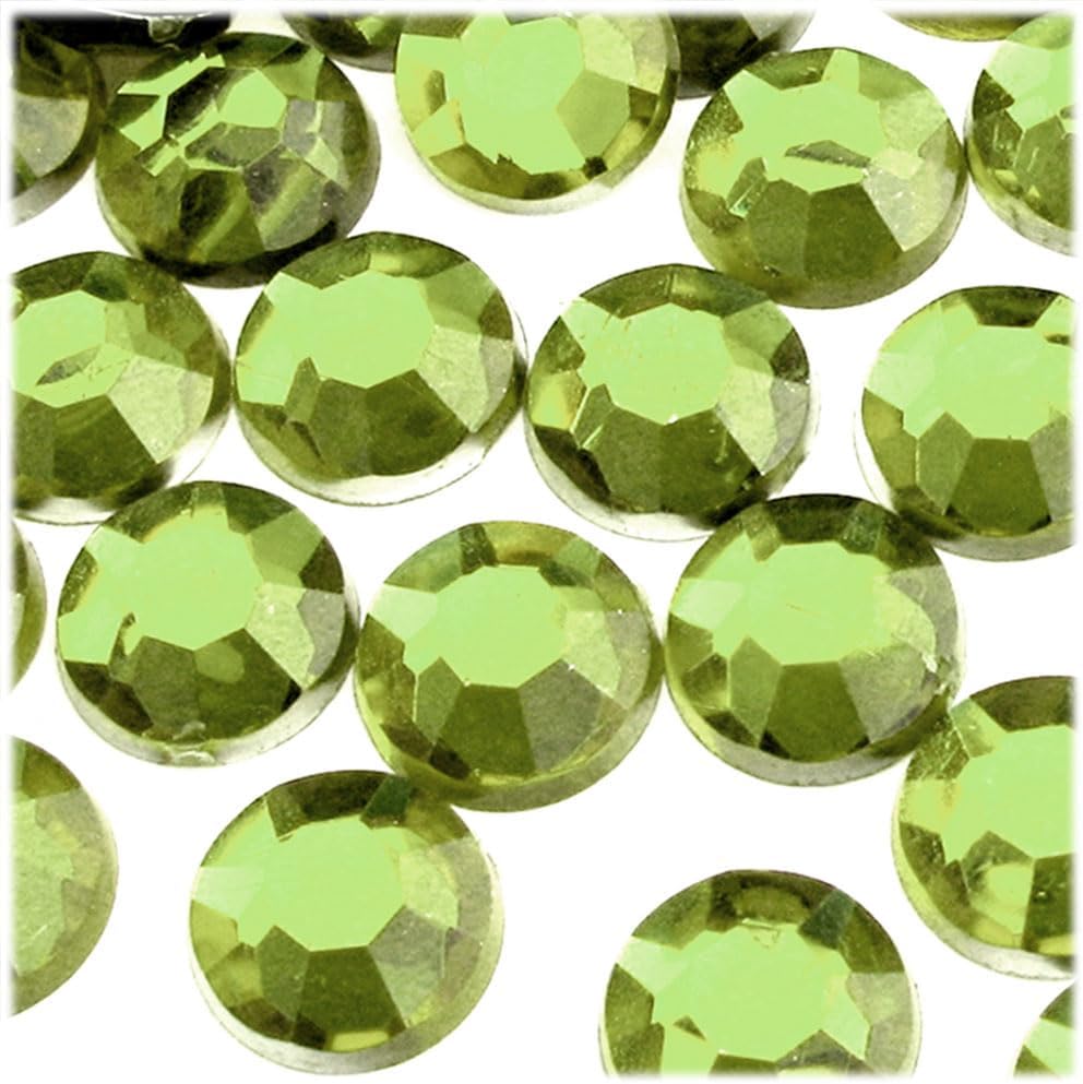 The Crafts Outlet 72pc Rhinestones Round 20mm - Flatback Emerald Green EGR