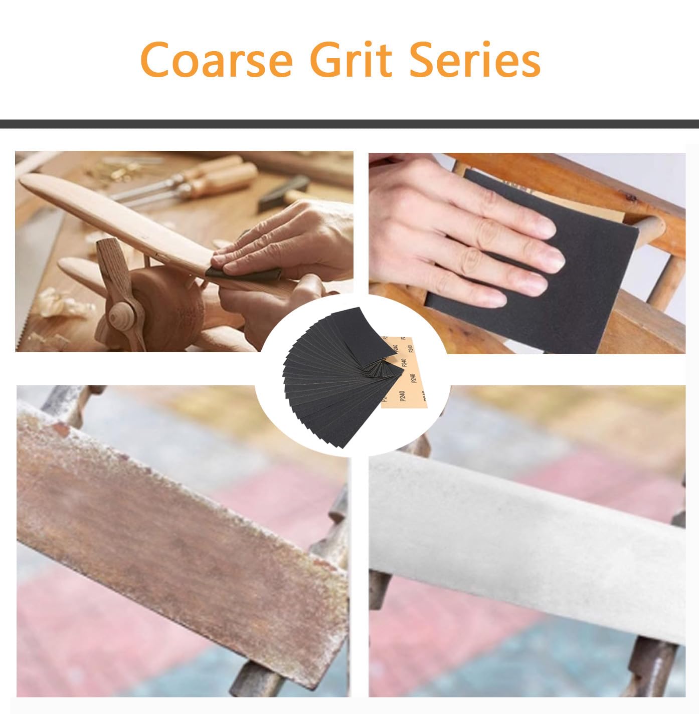 30Pcs 9 x 3.6 Inchs 240 Grit Wet and Dry Handmade Universal Sanding Sheets, Suitable for Woodworking Furniture/Automobiles/Metal/Lacquer Polishing Sandpaper