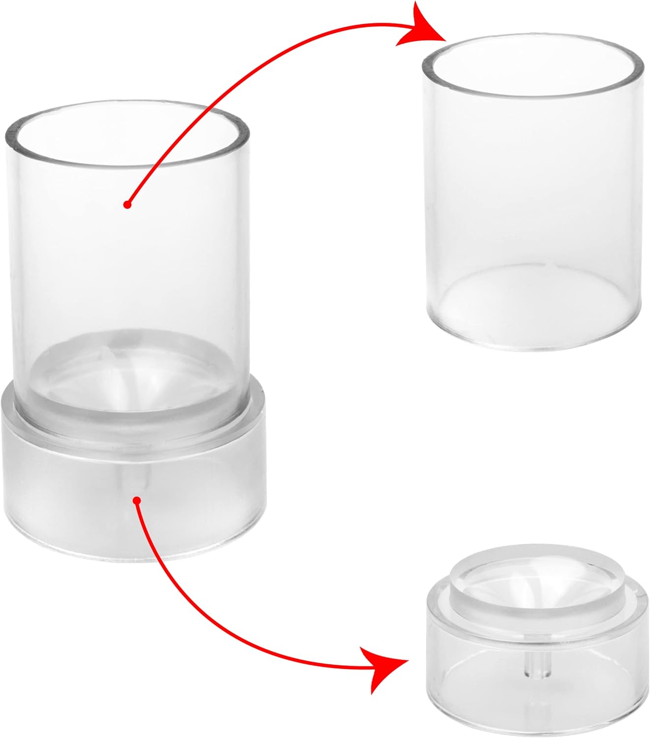 MILIVIXAY 2PCS Pillar Candle Mold -Height: 3.0inch,Diameter:2.0inch-30ft Long Wicks, 2pcs Wick Holders, a Mold Sealer and a Lead Wire Included as a Gift.