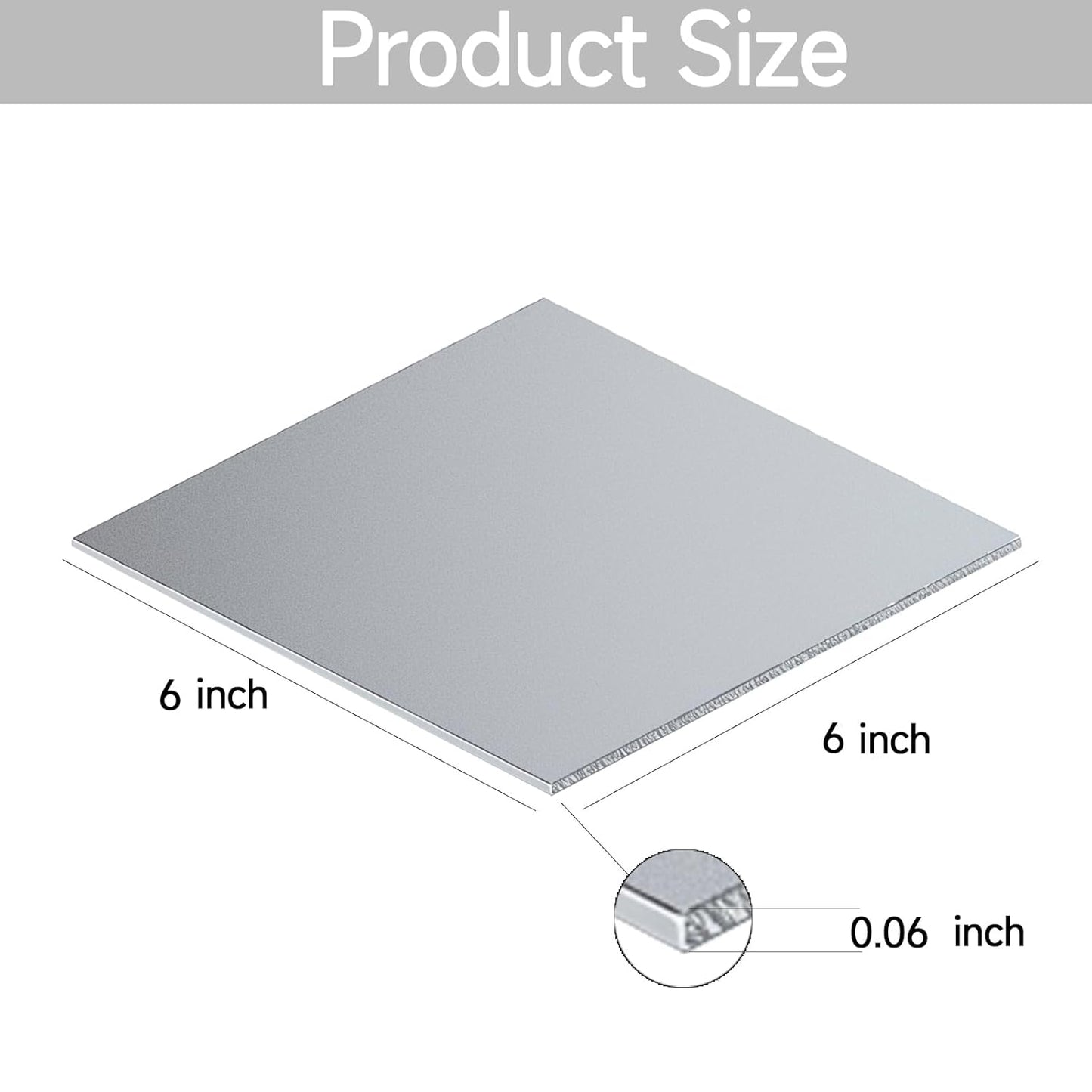 304 Stainless Steel Sheet - 2PCS 6" X 6" X 1/16" Thin Stainless Steel Plate 1/16 Inch Thickness with Protective Film Metal Sheets Stock Sheets for Kitchen DIY Crafting etc. (153 x 153 x 1.67 mm)