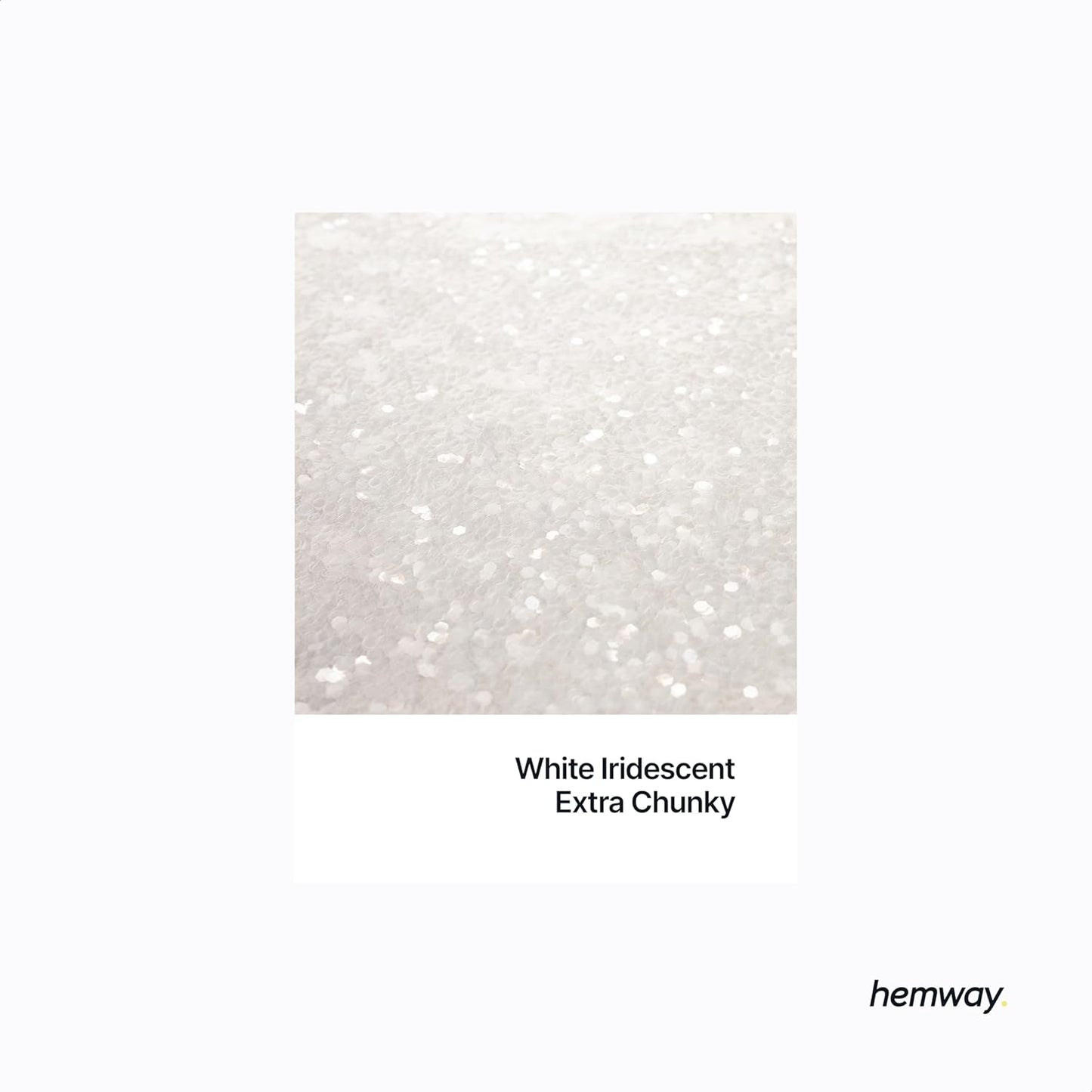 Hemway Polyurethane & Epoxy Resin Glitter 100g / 3.5oz Metallic Crystal Flake Additive for Flooring Jewelry Tumblers Glass Pigment - Extra Chunky (1/24" 0.040" 1mm) - White Iridescent