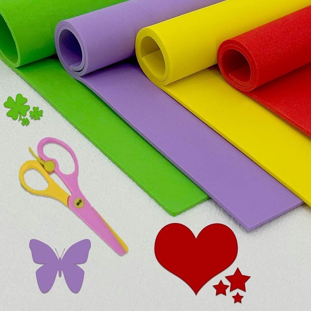 60 Pack EVA Foam Sheets, 12 x 8 Inch, 1mm Thick, Assorted 15 Colors Crafting Sponge Foam Paper for School Scrapbooking and DIY Craft Projects
