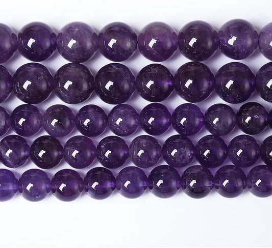 72PCS 10mm Natural Amethyst AAAAA Purple Crystal Quartz Beads Gemstones Round Stone Beads for Jewelry Making DIY Bracelet Necklace 2 Strand 32"
