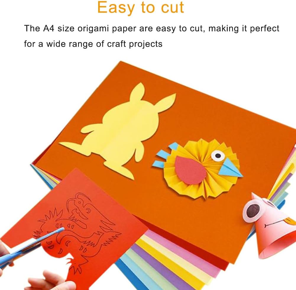 A4 Origami Paper Pink 100 Sheets, 8.27×11.7 inch Double Sided Color Easy Fold Big Origami Paper A4 Colored Copy Papers Thin 70gsm for Beginners, DIY handwork Art and Craft Projects (210 x 297 mm)