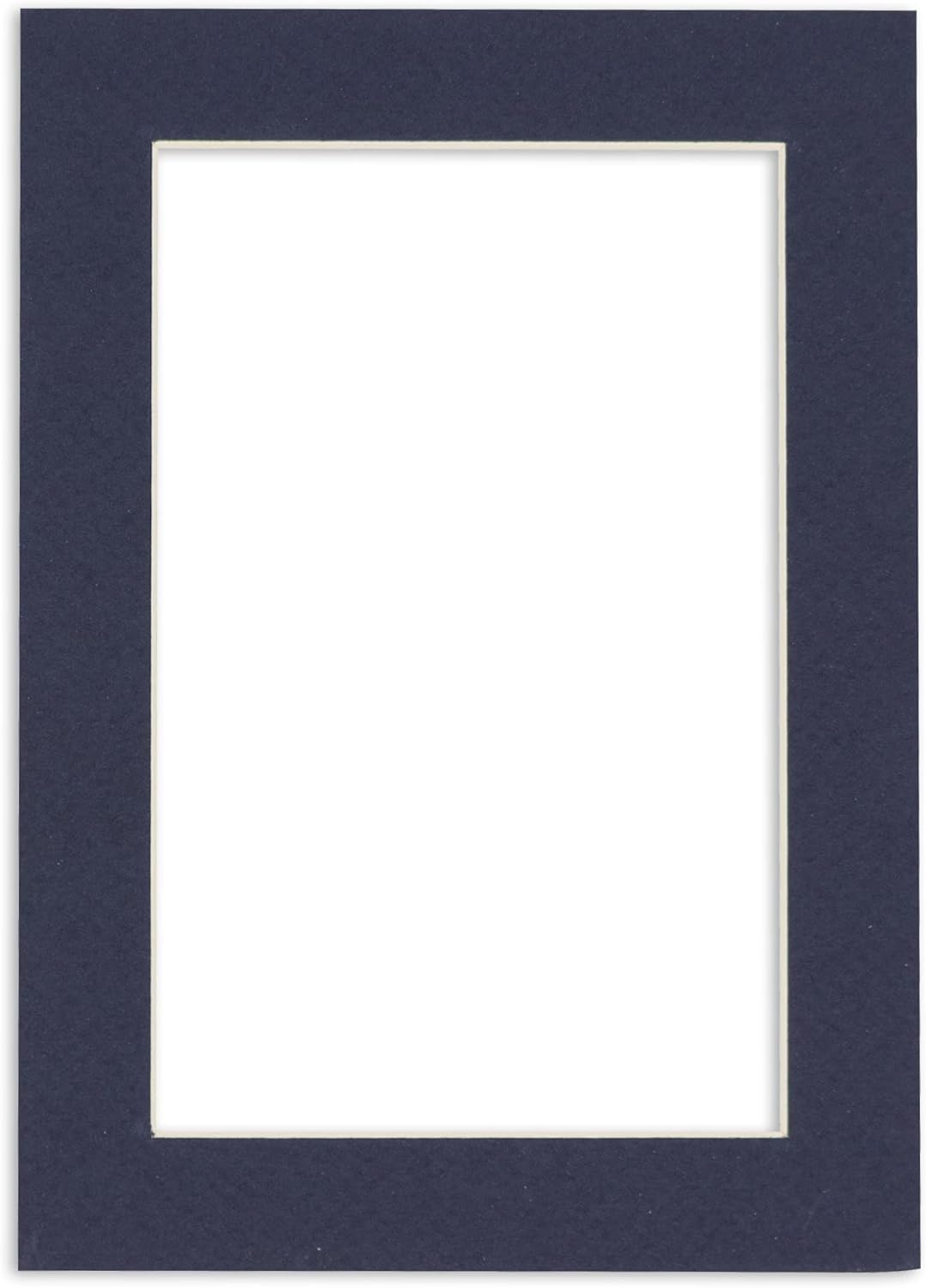 Pack of 25 Acid Free 8x10 Mats Bevel Cut for 5.5x8.5 Photos - Navy Precut Matboards With Backing Boards and Clear Photo Mat Bags For Pictures, Photos, Framing - 4-ply Thickness