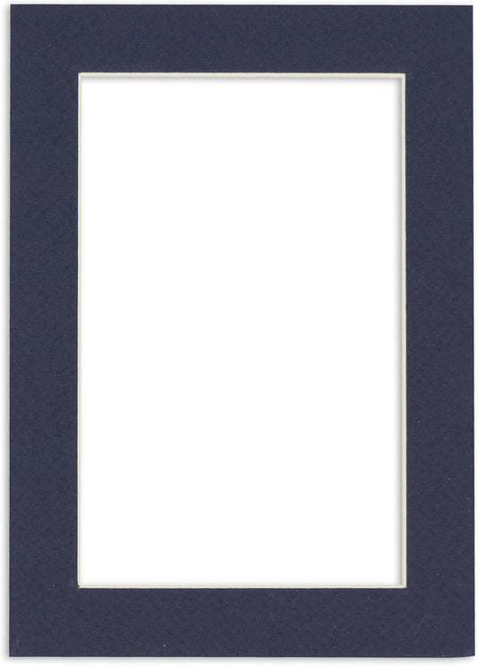 5x7 Mat for 8.5x11 Frame - Precut Mat Board Acid-Free Show Kit with Backing Board, and Clear Bags Navy 5x7 Photo Matte Made to Fit a 8.5x11 Picture Frame Matboard for Framing, Pack of 1 Mat