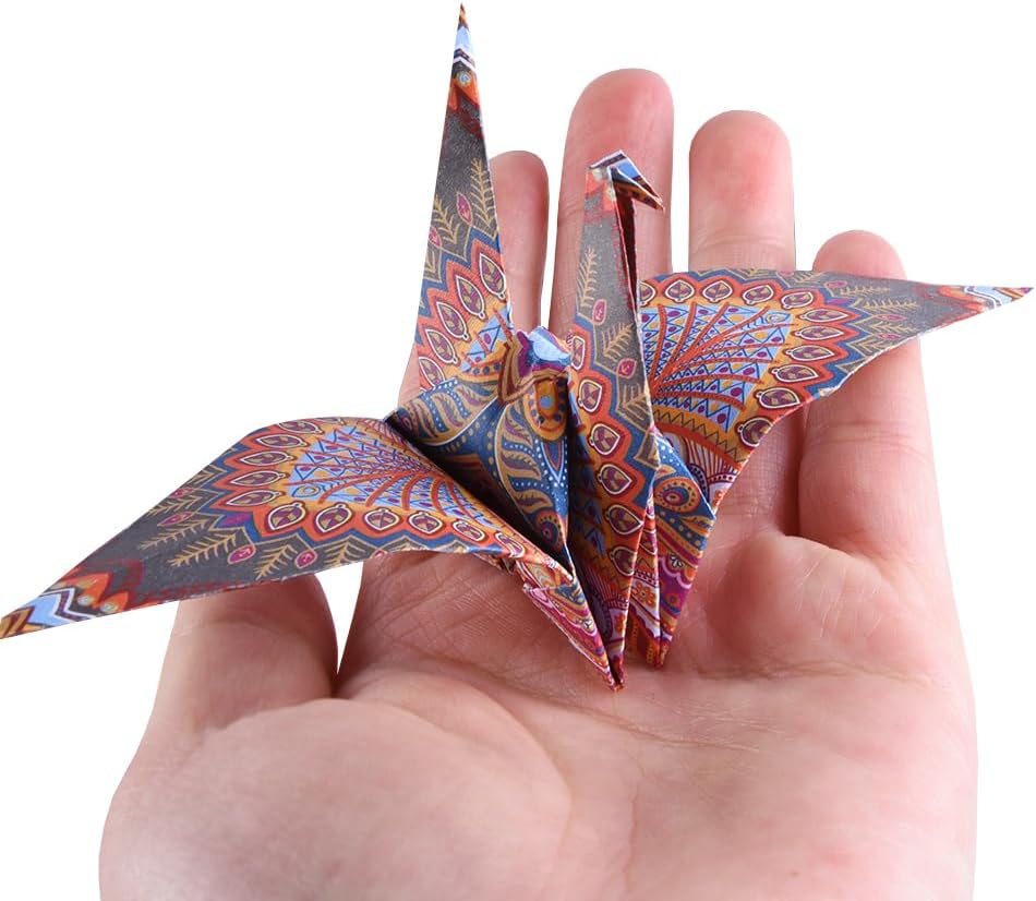 Origami Paper Kit 50 Sheets 70GSM 6 Inch Square Double Sided Color 50 Vivid Japanese Washi Chiyo Colors for Hand Crafts Origami Paper Arts Creativity.Ethnic Style