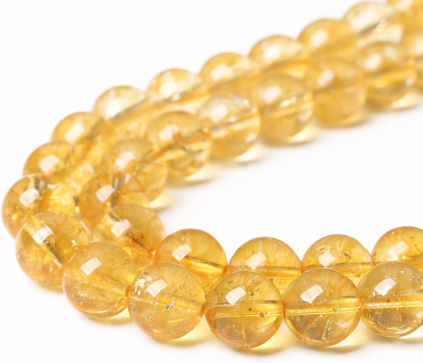 6mm 60Pcs Natural Citrine Beads for Jewelry Making Gemstone Round Loose Beads DIY Bracelet Necklace