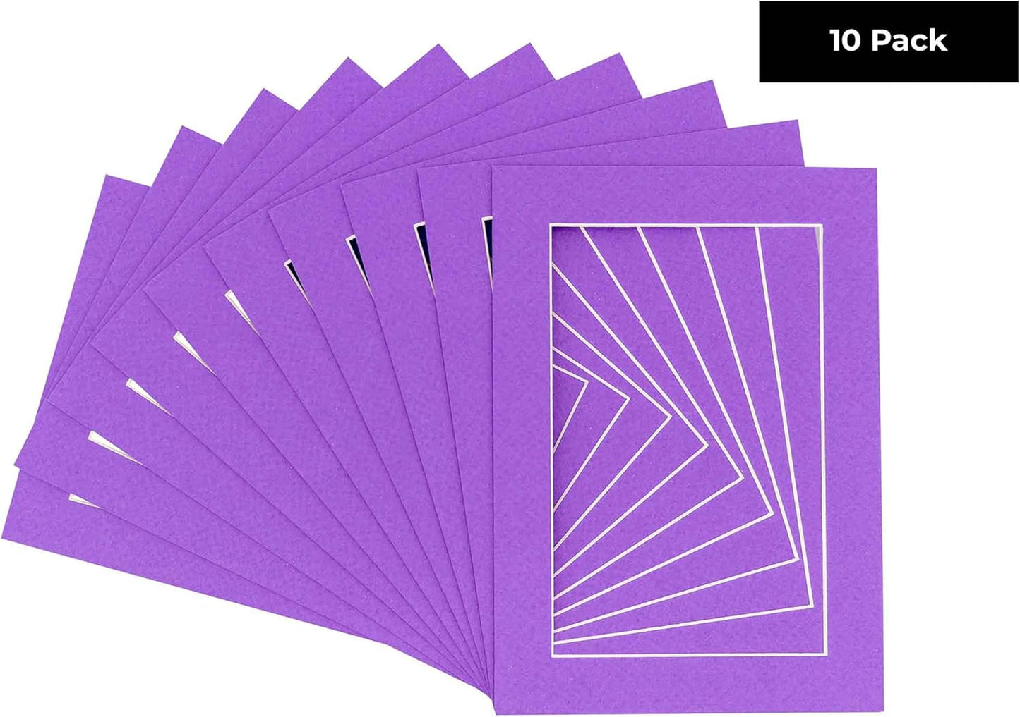 5.5x8.5 Mat for 8.5x11 Frame - Precut Mat Board Acid-Free Purple 5.5x8.5 Photo Matte for a 8.5x11 Picture Frame, Premium Matboard for Family Photos, Show Kits, Art, Picture Framing, Pack of 10 Mats