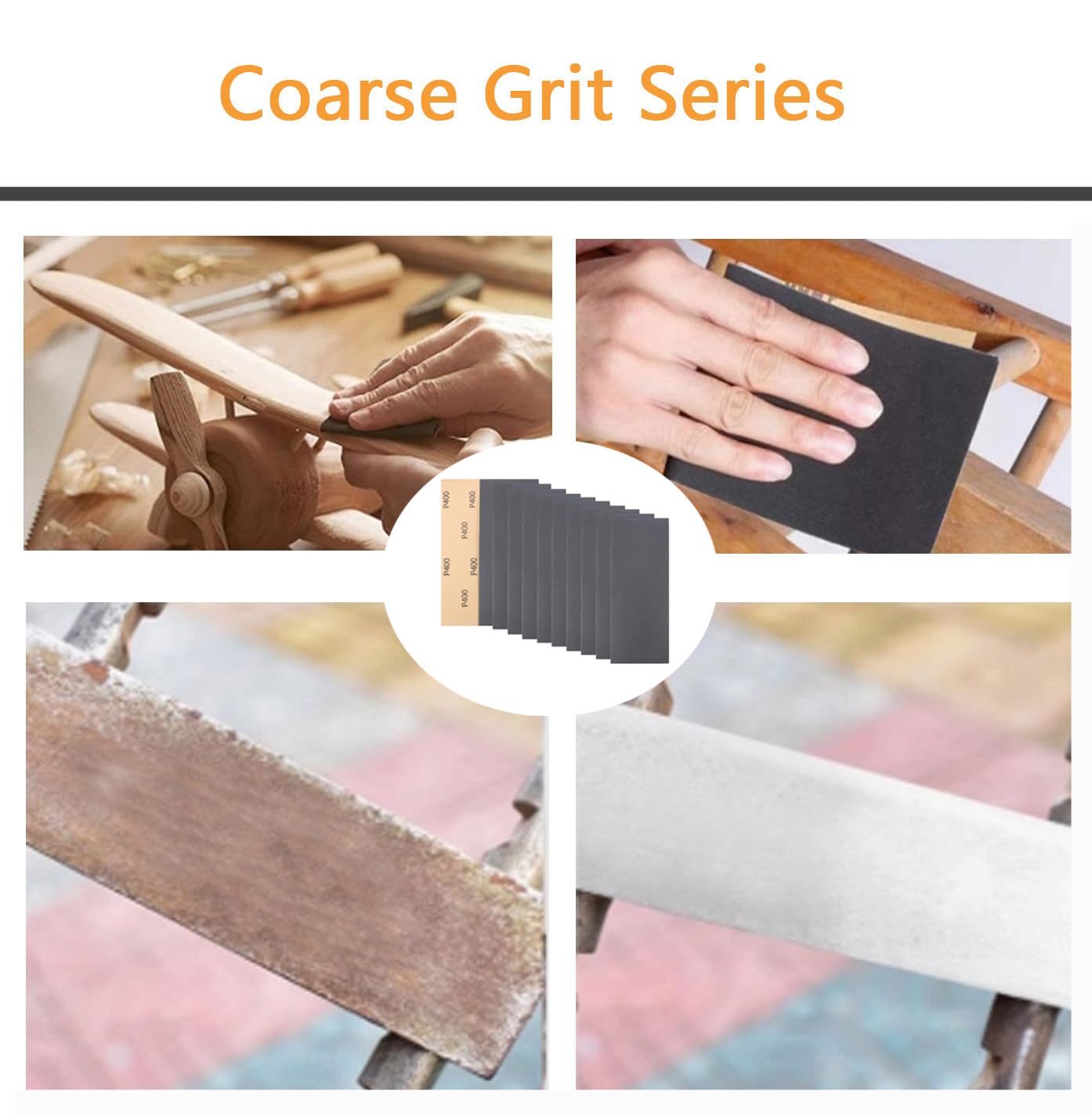 30Pcs 9 x 3.6 Inchs 400 Grit Wet and Dry Handmade Universal Sanding Sheets, Suitable for Woodworking Furniture/Automobiles/Metal/Lacquer Polishing Sandpaper