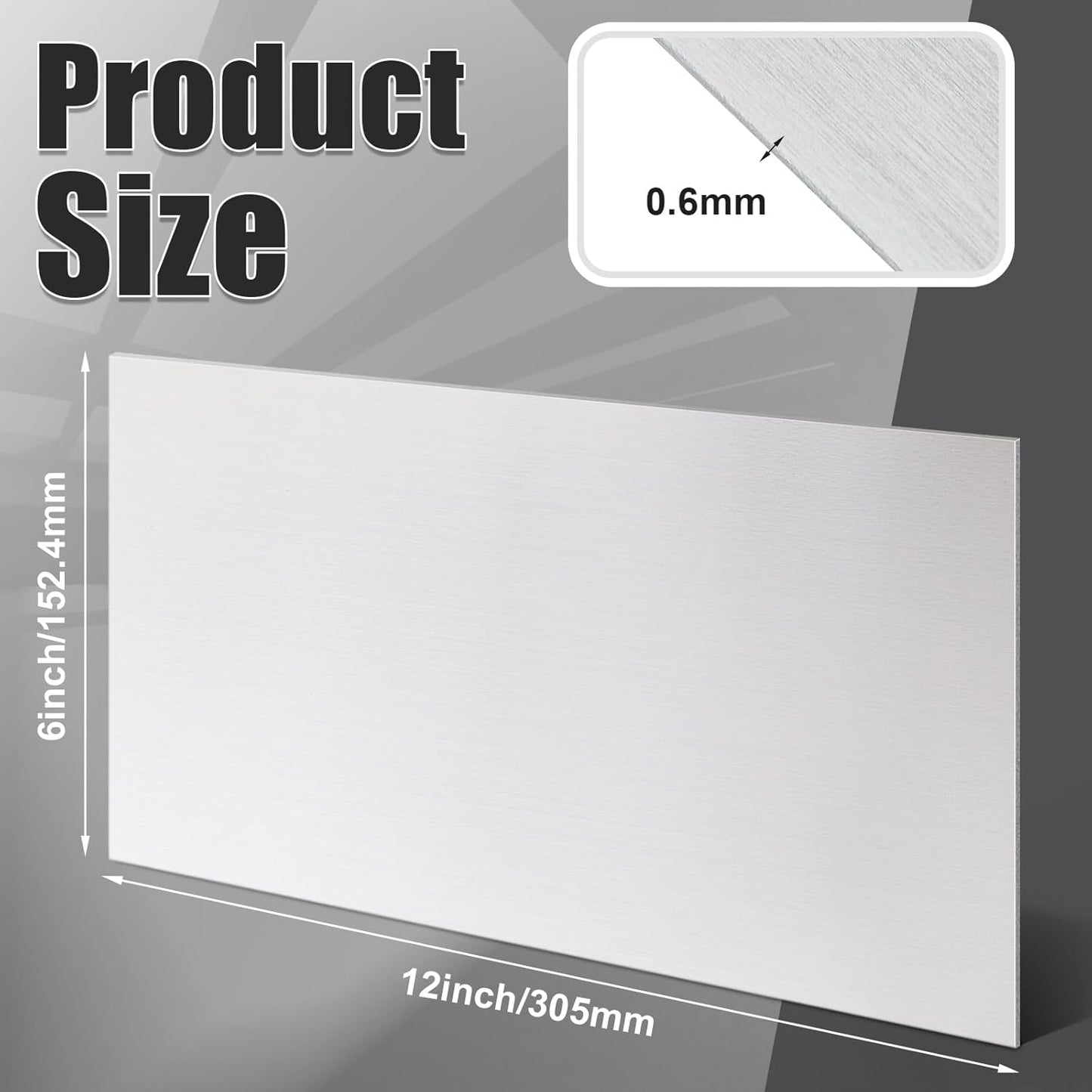 2 Pcs 430 Stainless Steel Sheet Metal 12 x 6 Inches 24GA Metal Plates Panel #4 Brushed Finish Magnetic Mount Board Wall Food Truck Restaurant Crafting Kitchen Floor Trailer Garage Gym