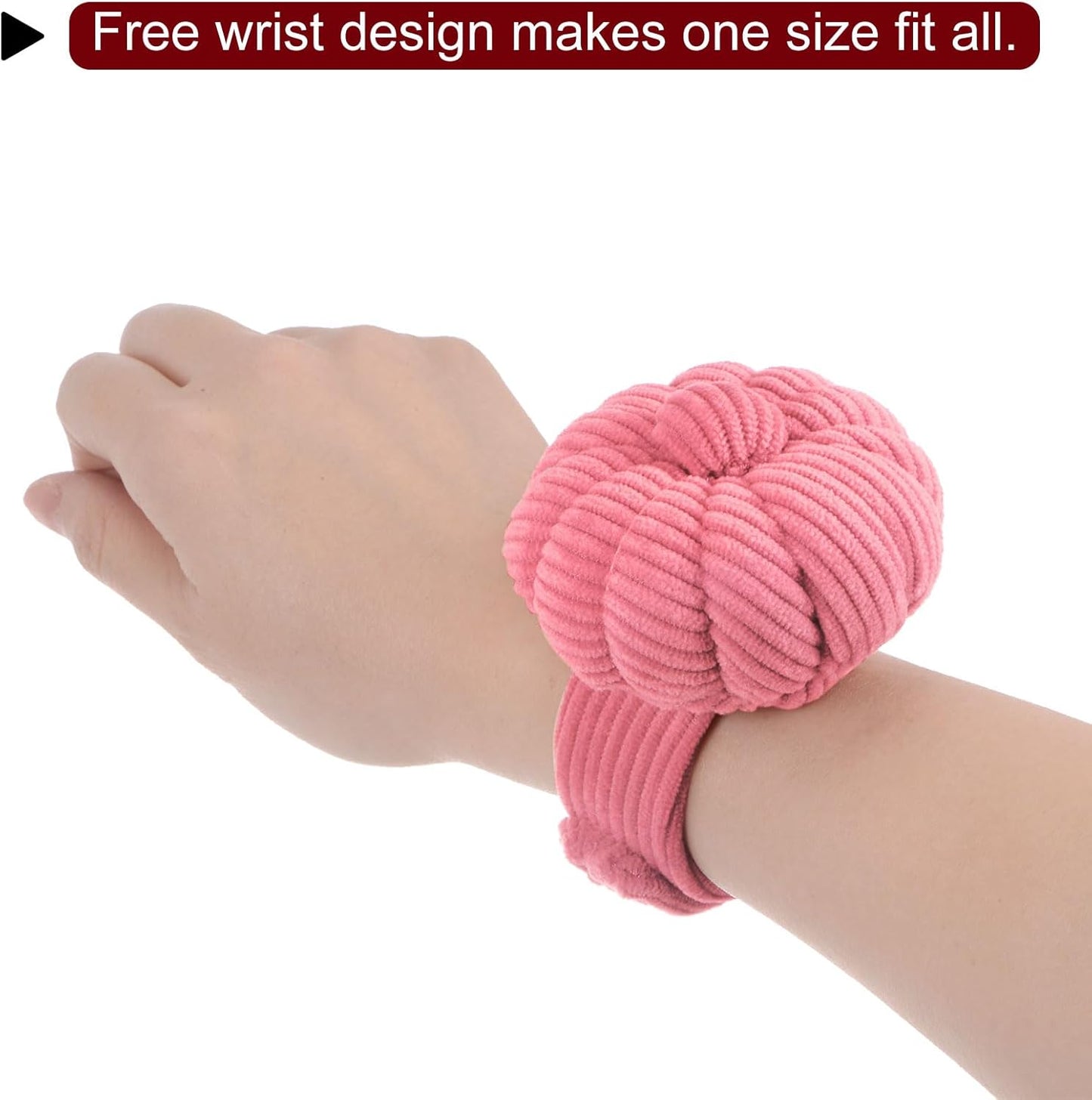 HARFINGTON Wrist Pin Cushions Band Sewing Needle Cushion Needle Holder Pincushions with Adjustable Strap Fit All Wrist Sizes for Sewing Quilting Needlework DIY Crafts, Red-Brown