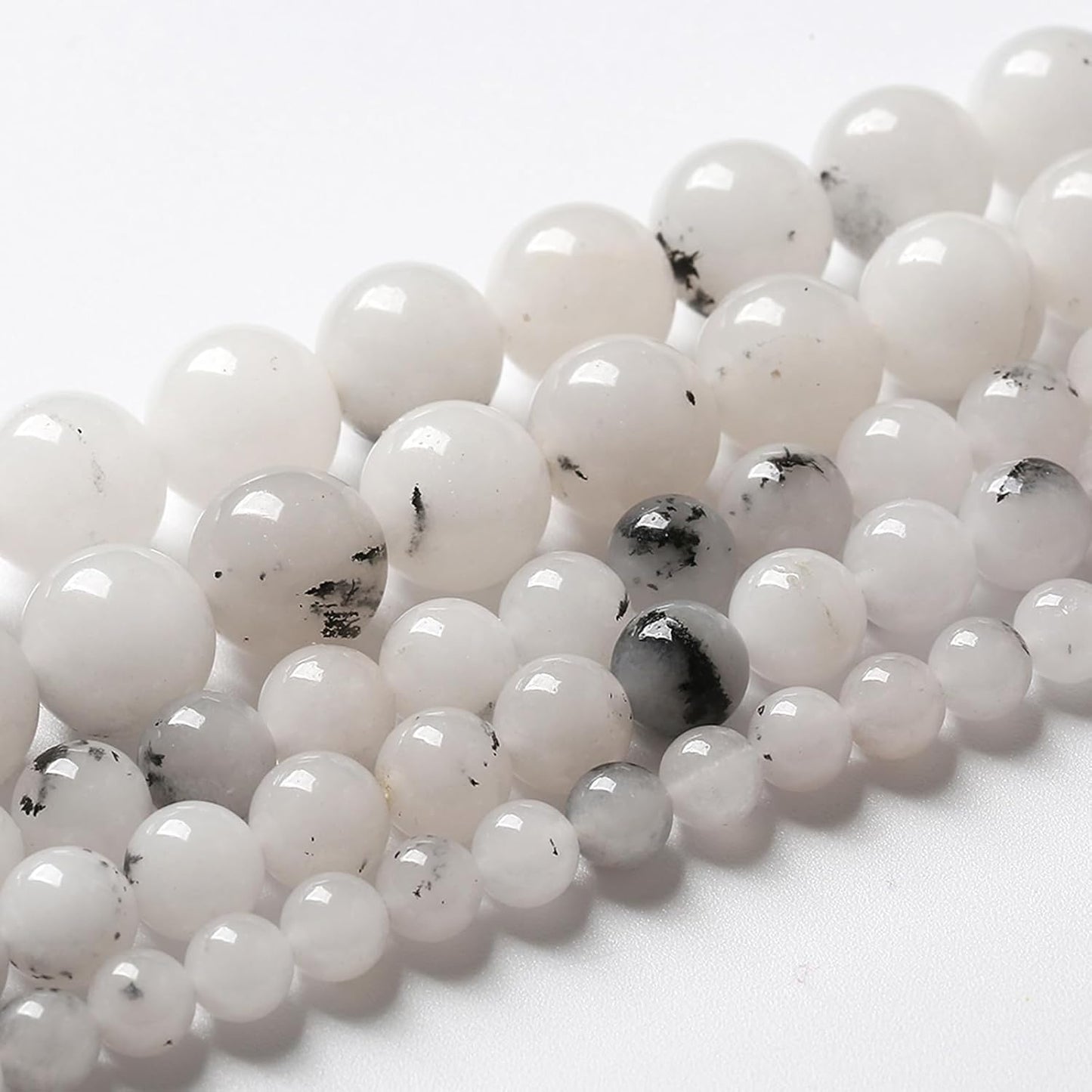 90pcs 4mm Natural Black Rutilated Quartz Crystal Jade Stone Beads for Jewelry Making Energy Healing Power Stone Beads DIY Bracelet Necklace Accessories 15" (4mm, Black Rutilated Quartz Jade)