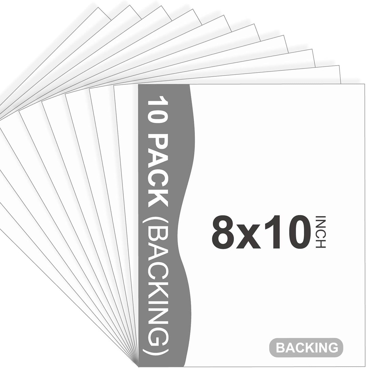 Somime 10 Pack Backing Boards, 8x10 Uncut White Mats Matboards, Acid-Free Backerboards for Art Prints, Ideal for Photos, Pictures, Prints, and Frames