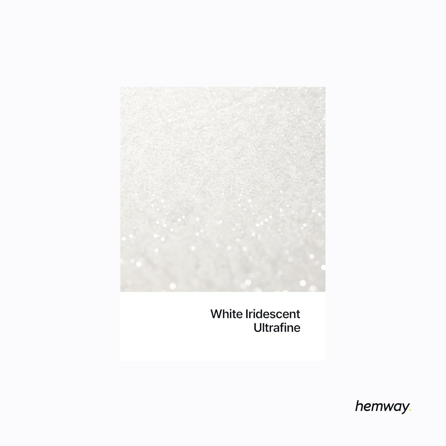 Hemway Polyurethane & Epoxy Glitter 100g Metallic Crystal Flake Additive for Halloween, Jewellery Making, Tumblers and Resin - Ultrafine (1/128" 0.008" 0.2mm) - White Iridescent