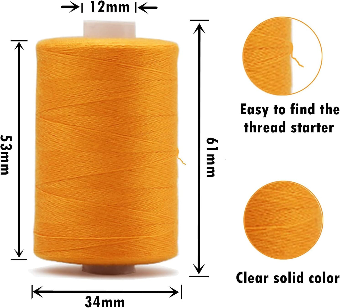 Simthread All Purpose Sewing Thread, 10 Spool Assorted Color 1000 Yards Each Bobbin Polyester Thread for Sewing, Handy Polyester Sewing Threads for Sewing Machine - (Basic Color Series)