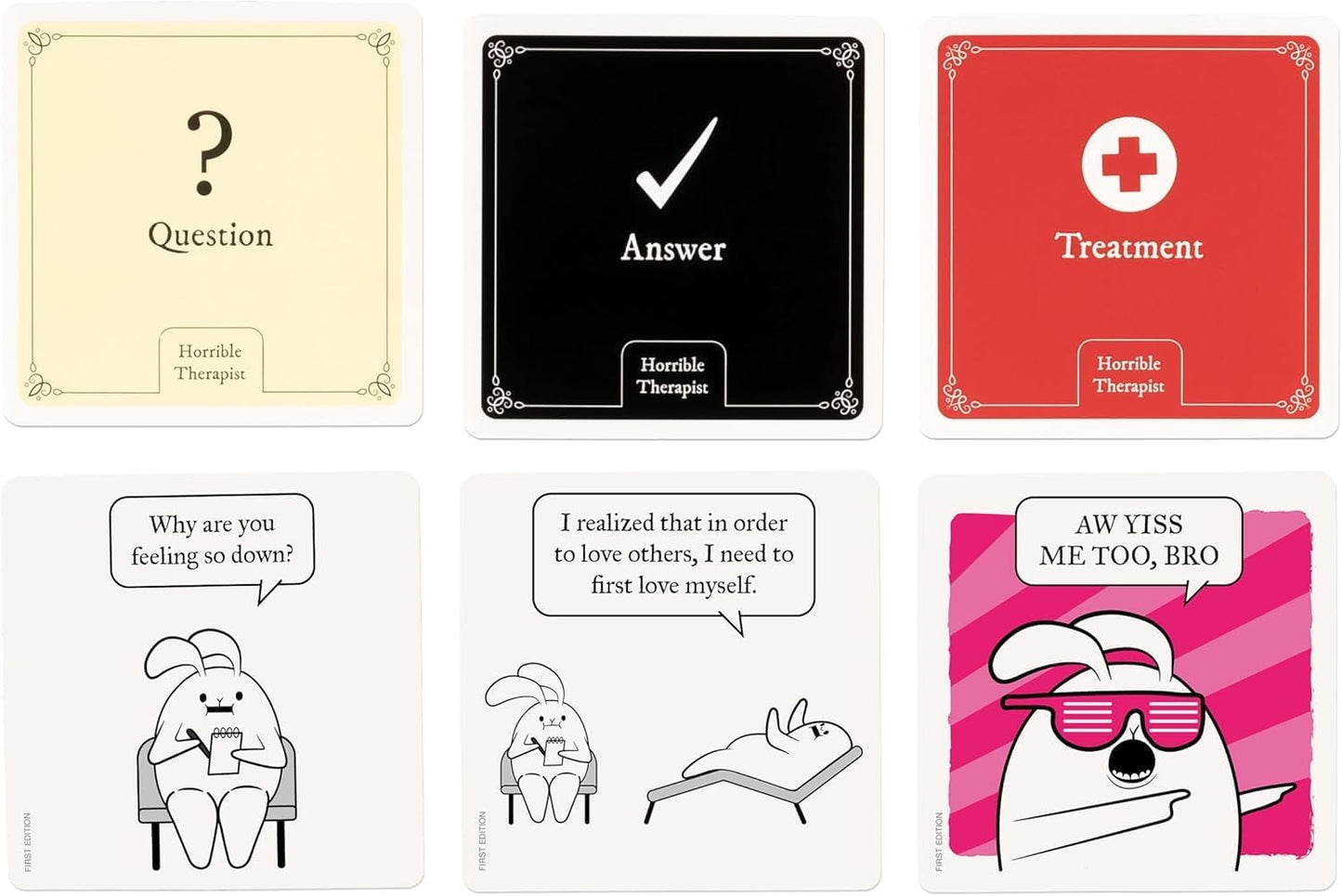 Horrible Therapist: Extra Horrible Edition by Exploding Kittens - A Card Game for 3-8 Players, Ages 17+ - Adult Party Game for Family Night