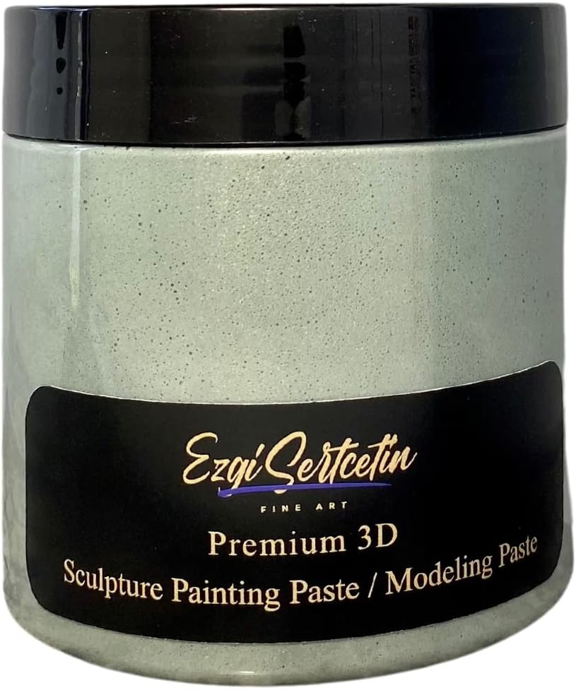 3D Sculpture Painting Paste|Texture Paste|Decorative Plaster|Ready to Use|Unique Metallic Pearl and Neon Colors|Ideal for Artwork|Stencil|Flowers|Texture and Art Relief|6 oz (Fresh Pastel Azurre)