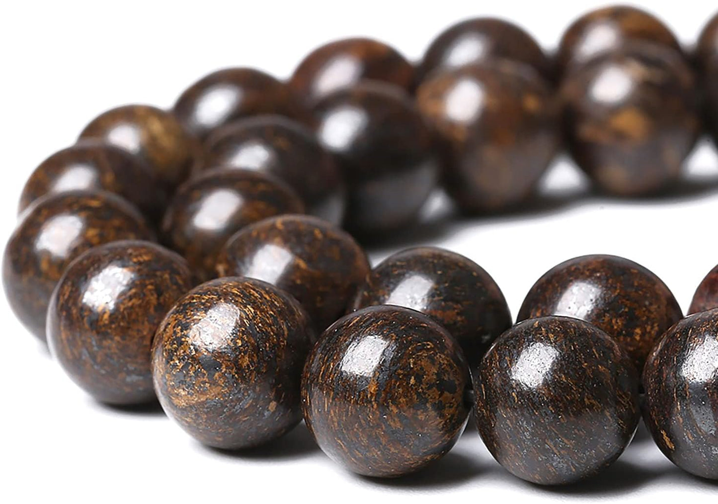 116pcs 6mm Natural Stone Beads Brown Bronzite Gemstone Round Loose Beads for Jewelry Making DIY Bracelet Necklace 32" 2 Strands