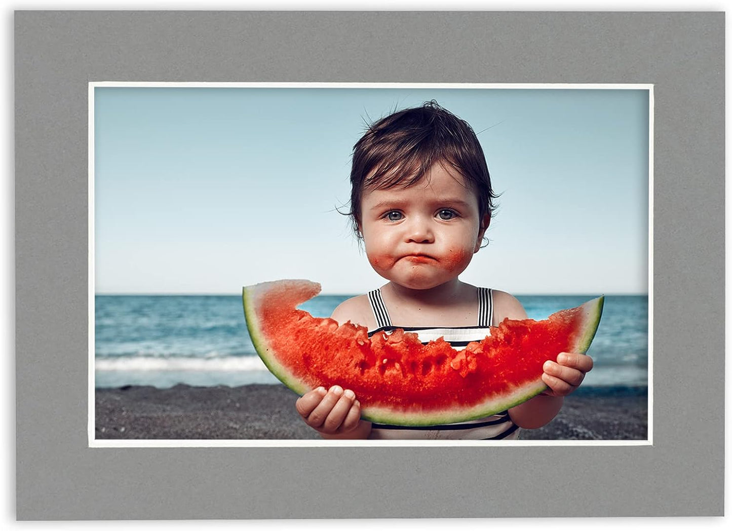 Poster Palooza 8.5x11 Mat Bevel Cut for 7x9 Photos - Acid Free Mid Grey Precut Matboard - For Pictures, Photos, Framing - 4-ply Thickness
